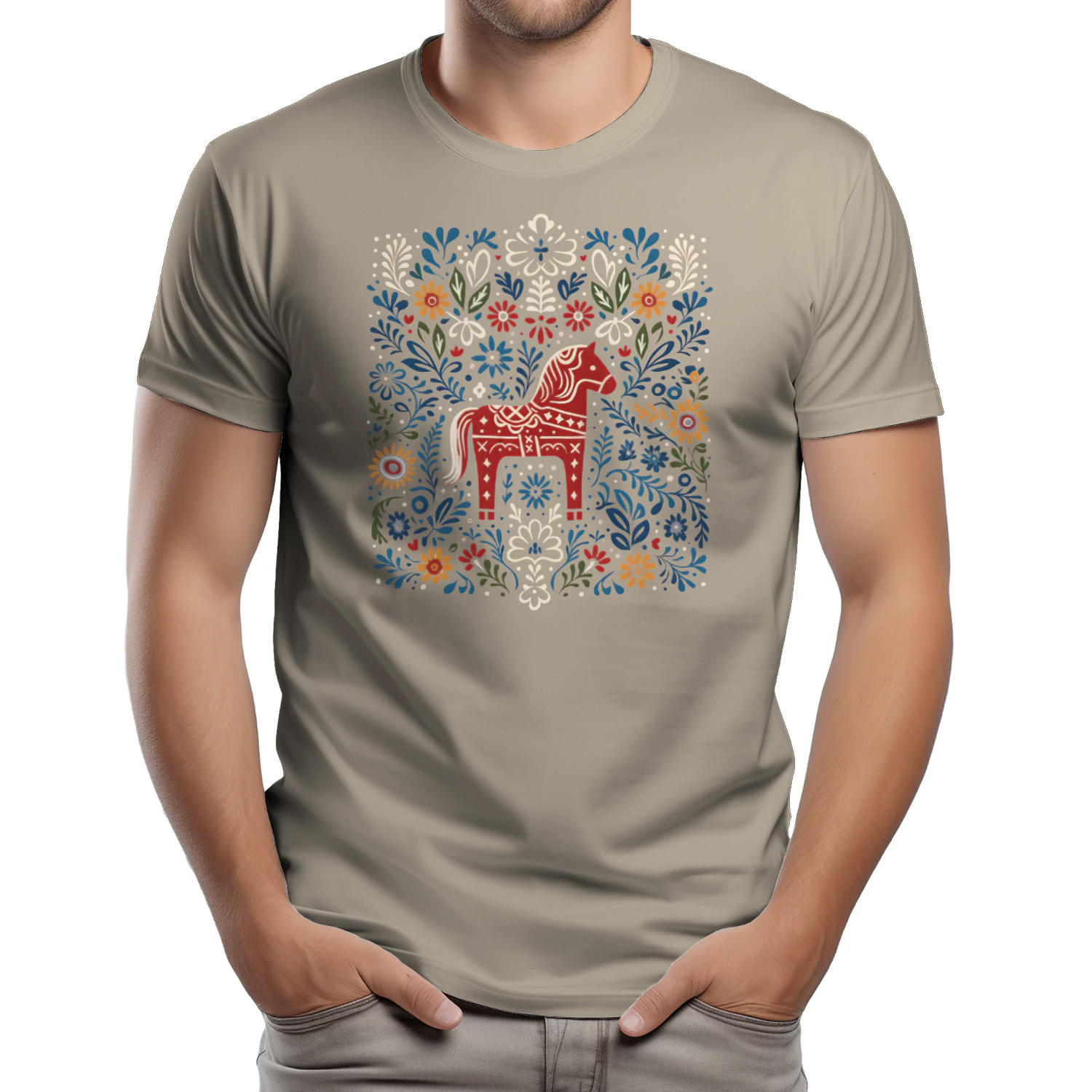 Classic Unisex T-shirt - Folkkonst Dalahäst 