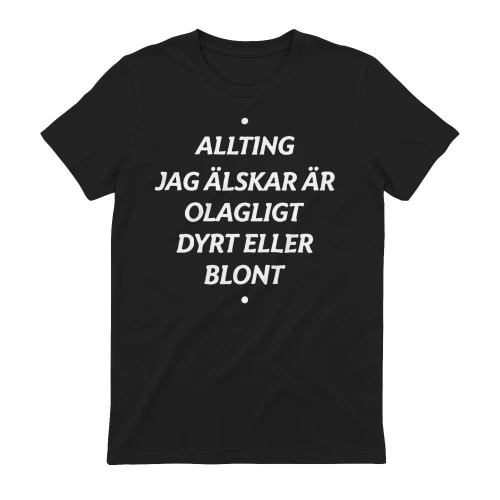 SW ALLTING JAG ALSKAR AR OLAGLIGT DYRT ELLER BLONT