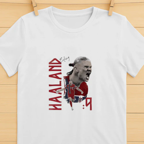 Erling Haaland Norge World Cup graphic pose shirt