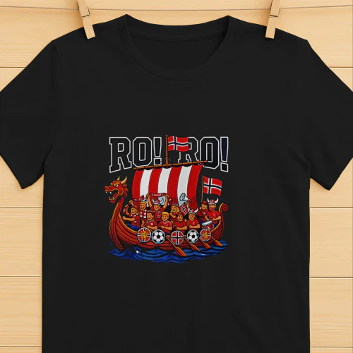 RO RO Norway Viking Ship Soccer Shirt