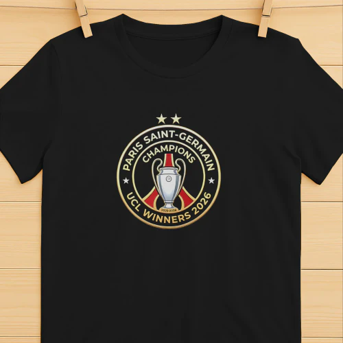 PSG Champions UCL Winners 2026 logo shirt