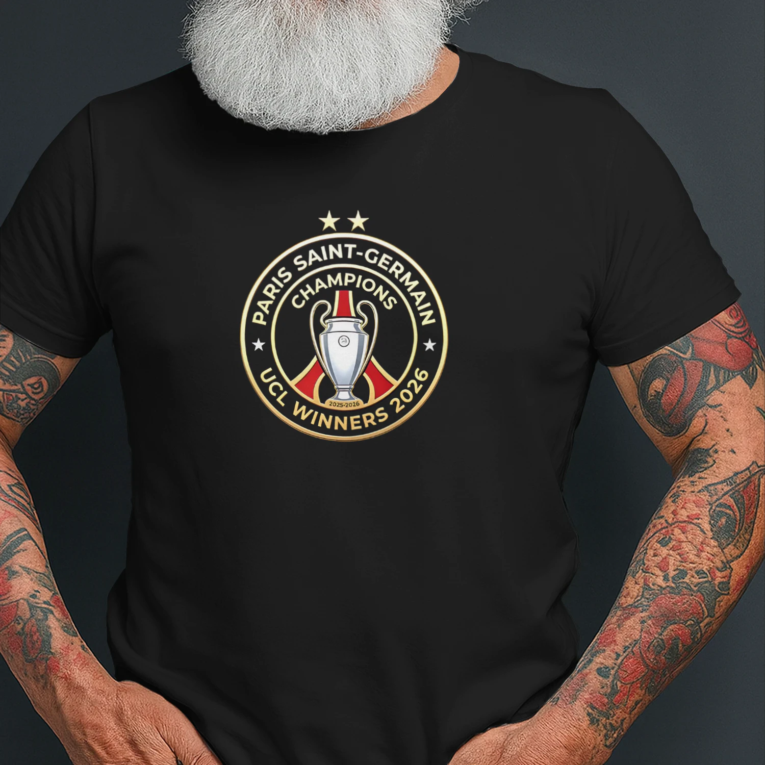 PSG Champions UCL Winners 2026 logo shirt