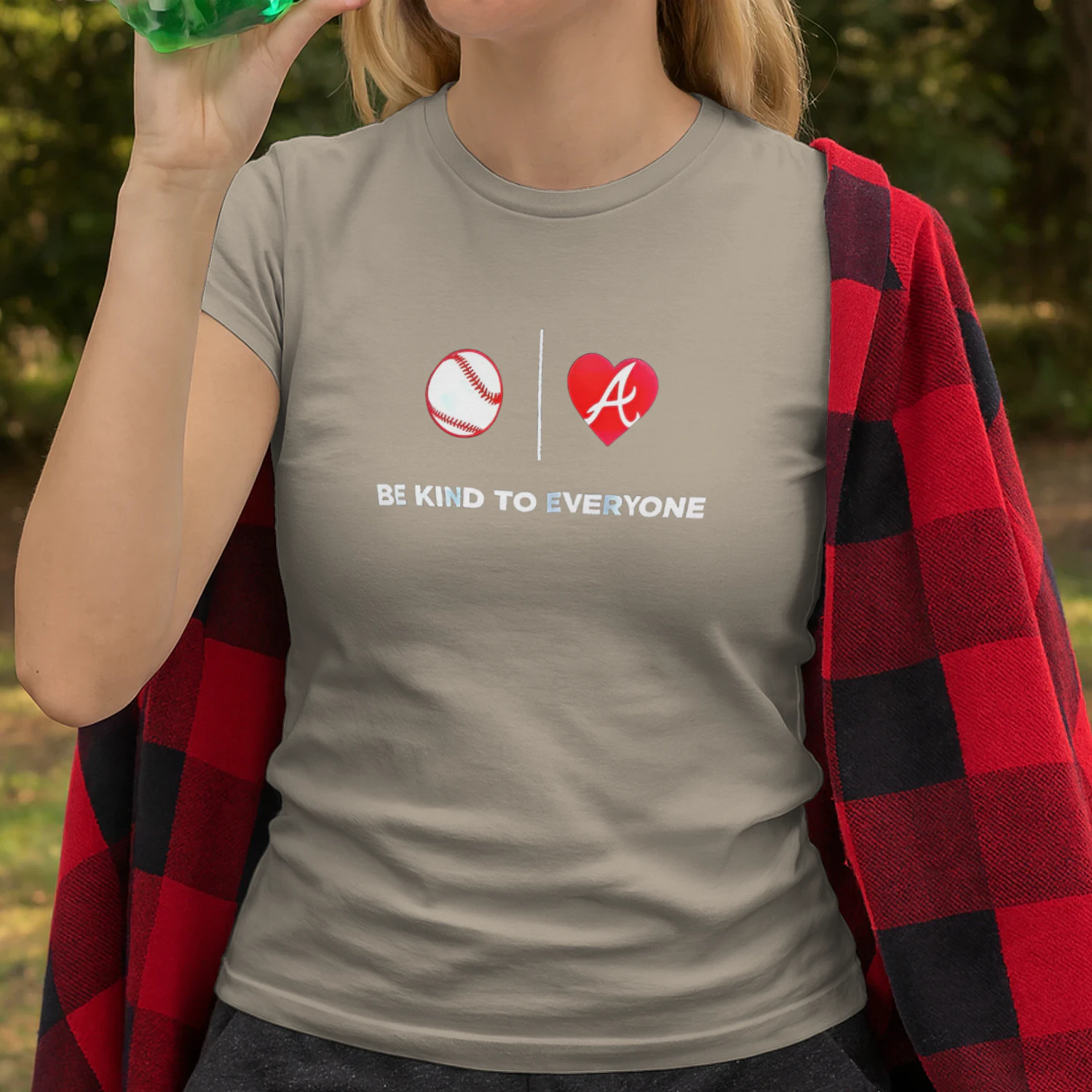 Be Kind to Everyone Atlanta Braves Jordyn’s Summer Shirt – Baseball Fan Kindness Graphic Tee