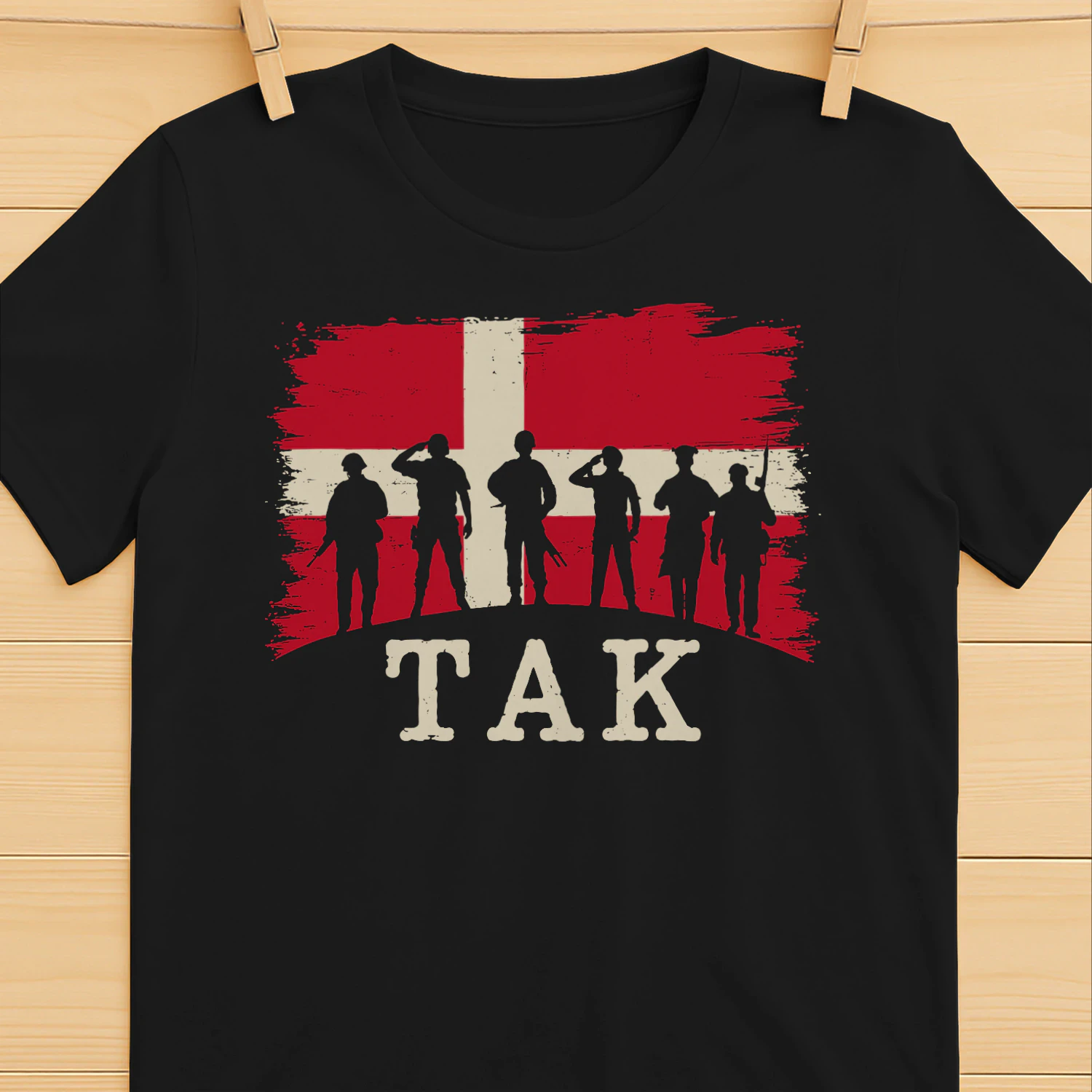 Patriotisk Dansk Flag Tak Veteraner Militær 