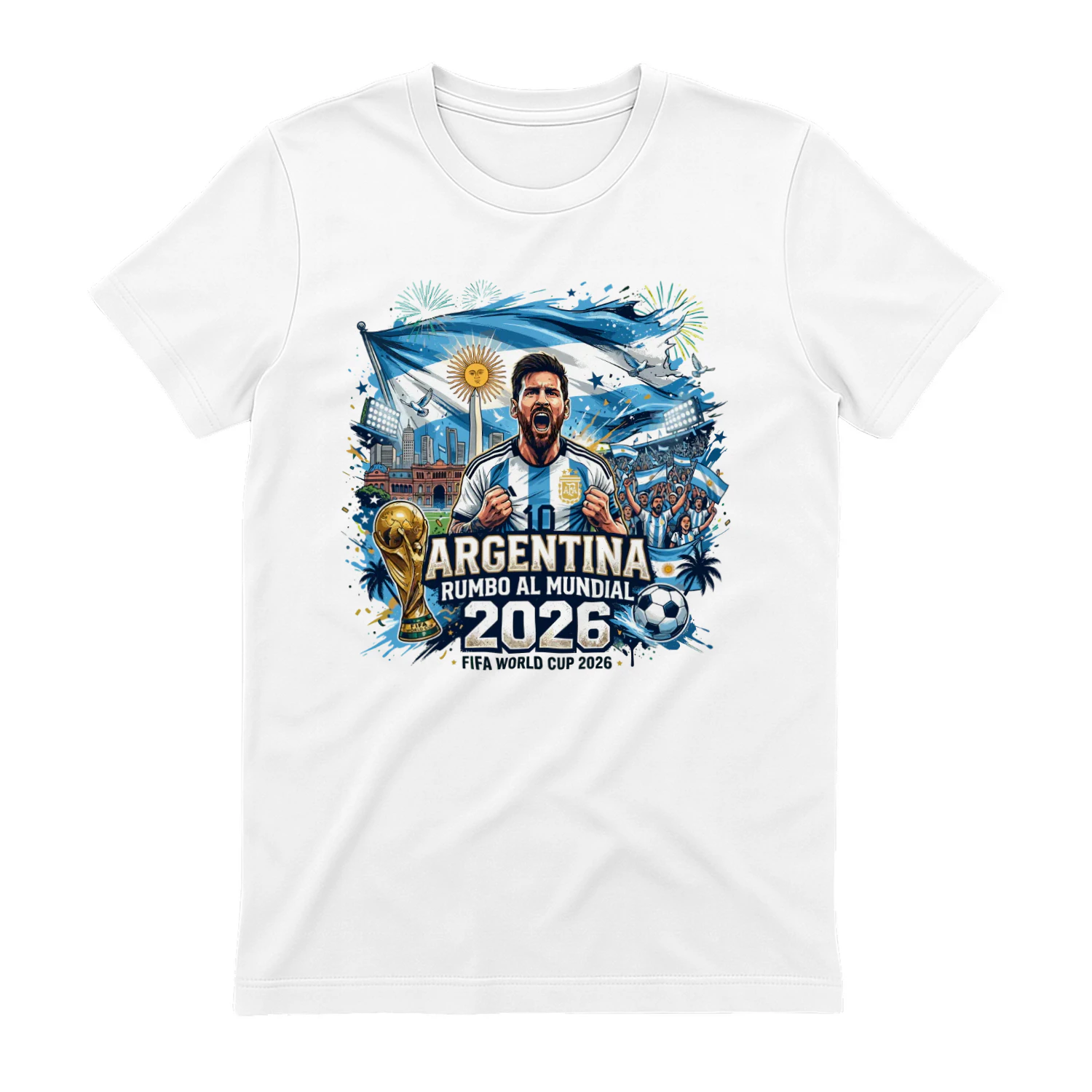 Argentina Road To World Cup 2026 Soccer Fan T-Shirt 🇦🇷⚽ Football Supporter Graphic Tee, Argentina Match Day Shirt, Get Yours!