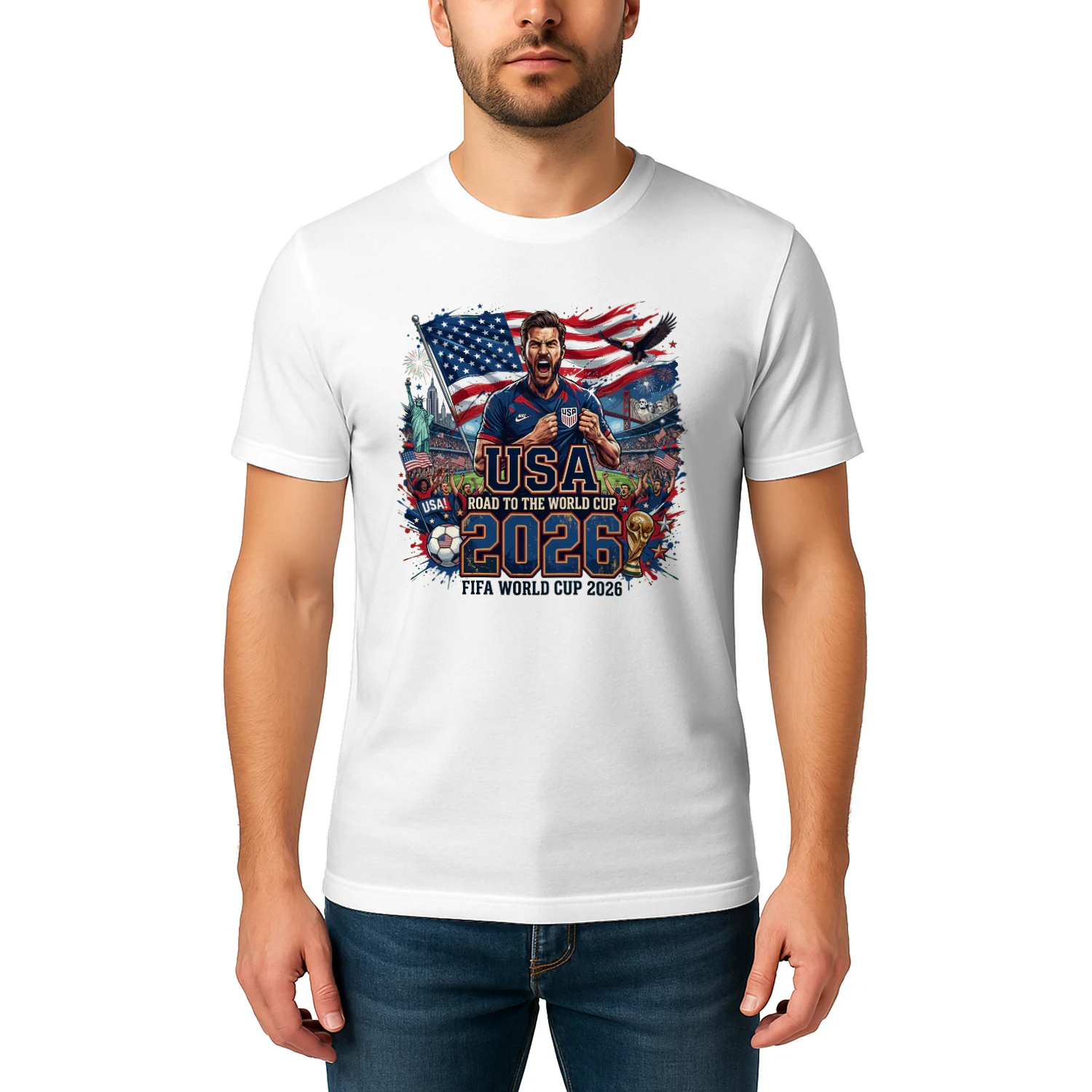 USA Road To World Cup 2026 Soccer Fan T-Shirt 🇺🇸⚽ Football Supporter Graphic Tee, USA Match Day Shirt, Get Yours!