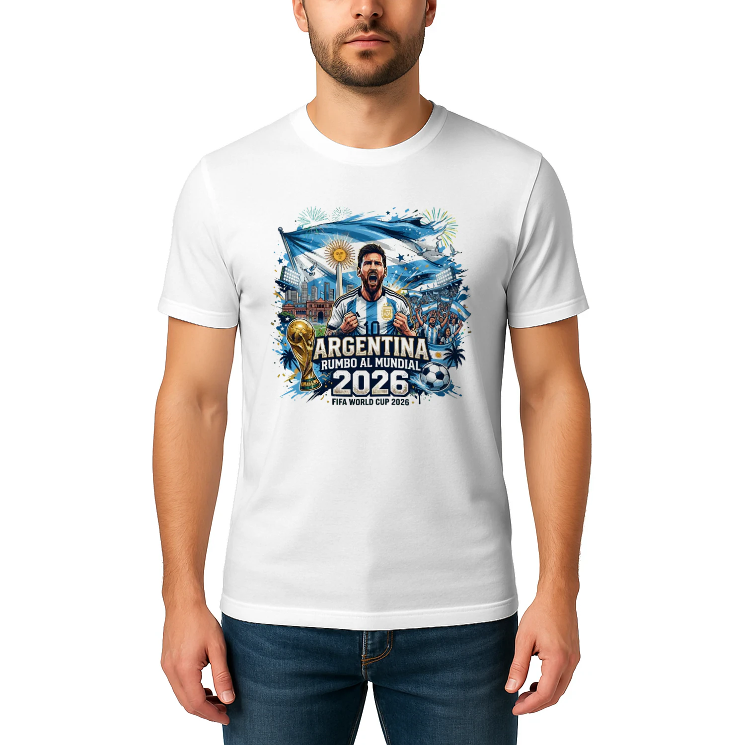 Argentina Road To World Cup 2026 Soccer Fan T-Shirt 🇦🇷⚽ Football Supporter Graphic Tee, Argentina Match Day Shirt, Get Yours!