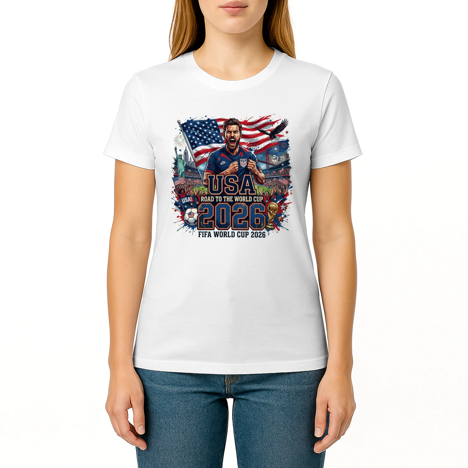 USA Road To World Cup 2026 Soccer Fan T-Shirt 🇺🇸⚽ Football Supporter Graphic Tee, USA Match Day Shirt, Get Yours!