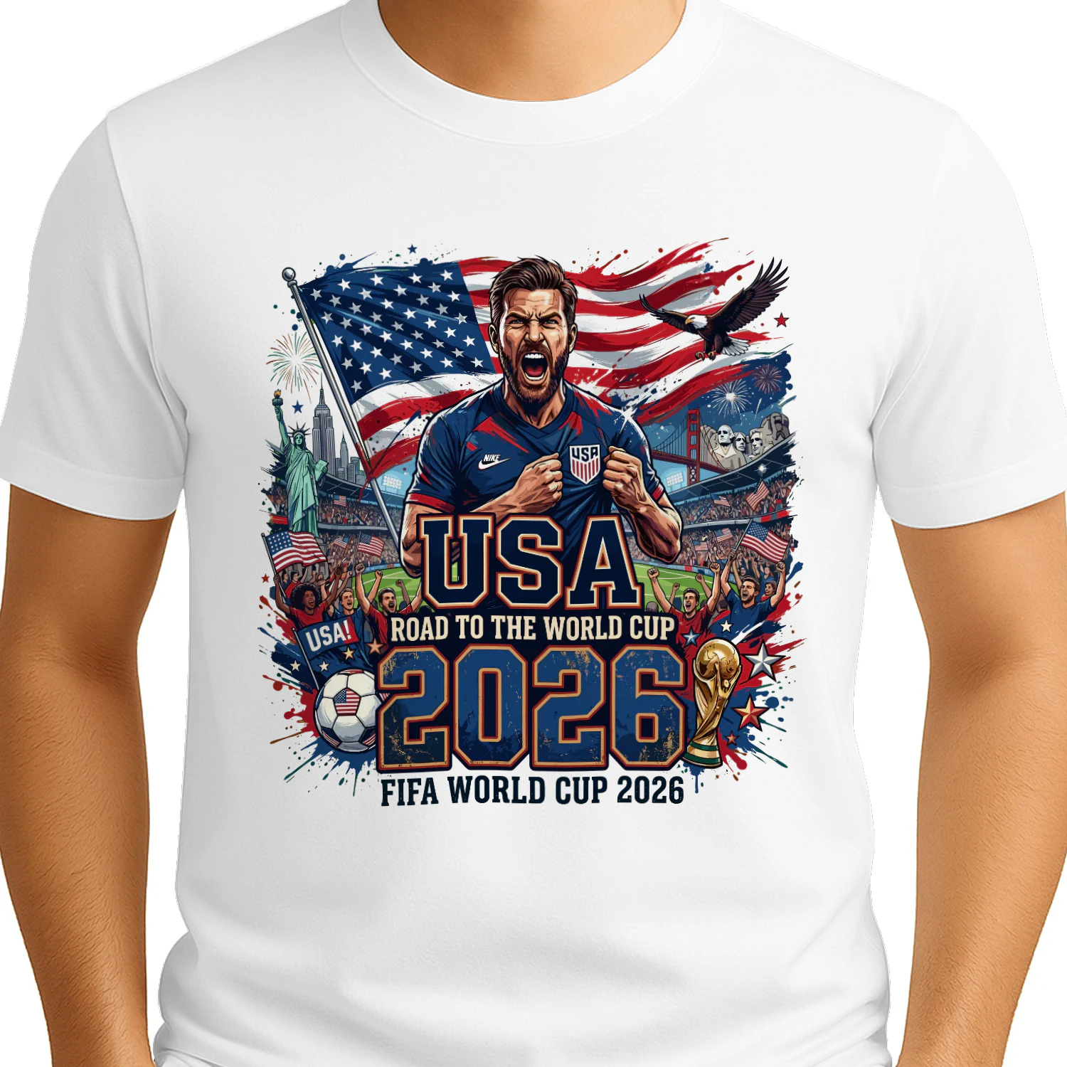 USA Road To World Cup 2026 Soccer Fan T-Shirt 🇺🇸⚽ Football Supporter Graphic Tee, USA Match Day Shirt, Get Yours!