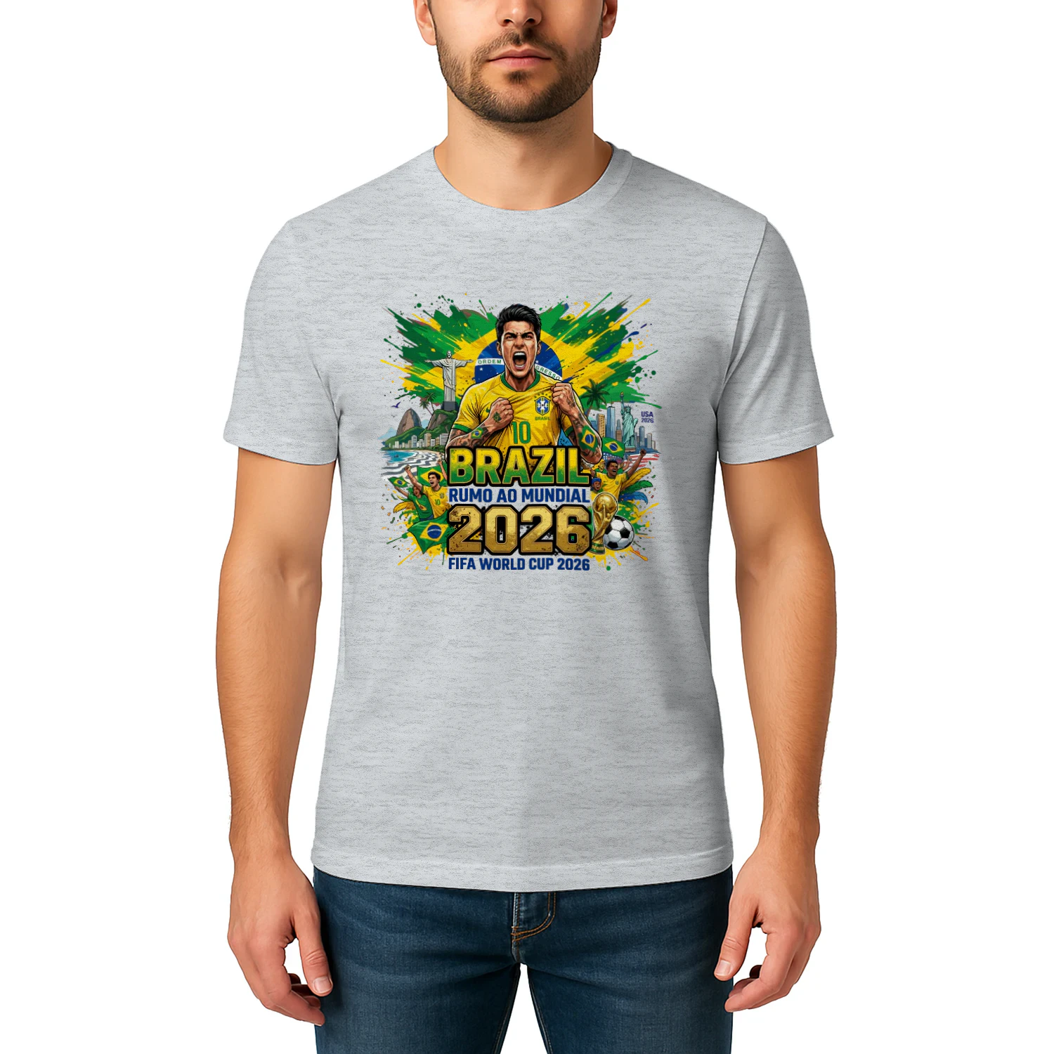 Brazil Road to World Cup 2026 Soccer Fan T-Shirt ⚽🇧🇷 Football Supporter Graphic Tee, Brazil Fan Gift, Get Yours!