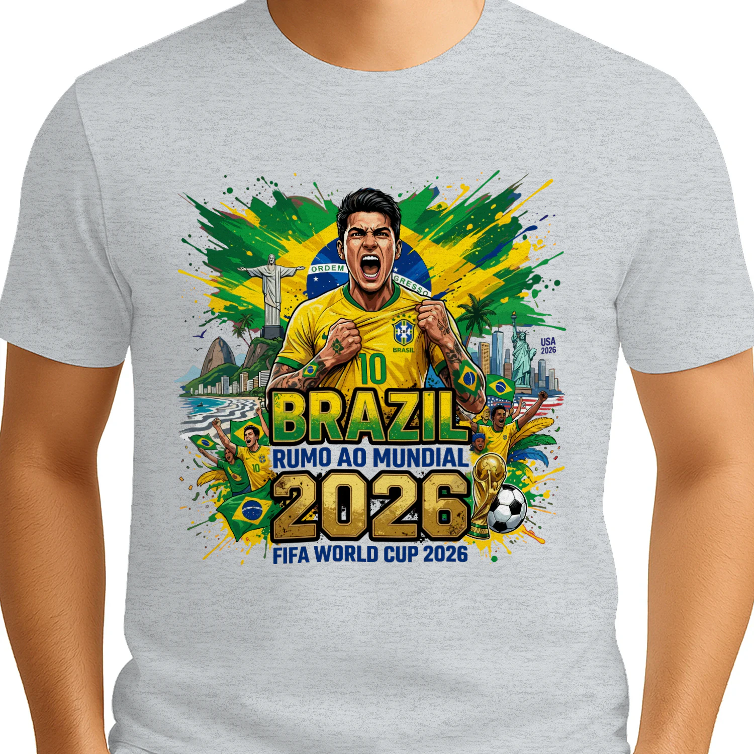 Brazil Road to World Cup 2026 Soccer Fan T-Shirt ⚽🇧🇷 Football Supporter Graphic Tee, Brazil Fan Gift, Get Yours!