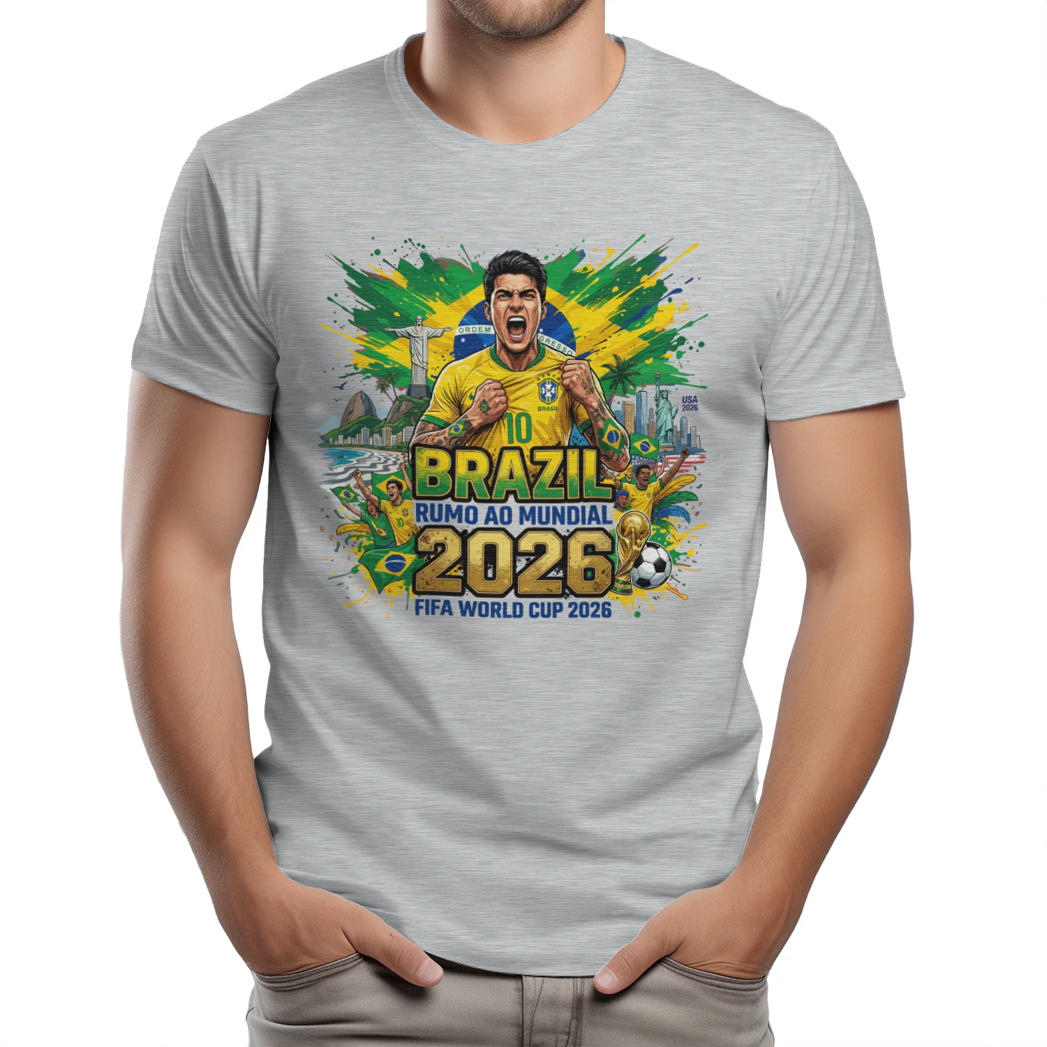 Brazil Road to World Cup 2026 Soccer Fan T-Shirt ⚽🇧🇷 Football Supporter Graphic Tee, Brazil Fan Gift, Get Yours!