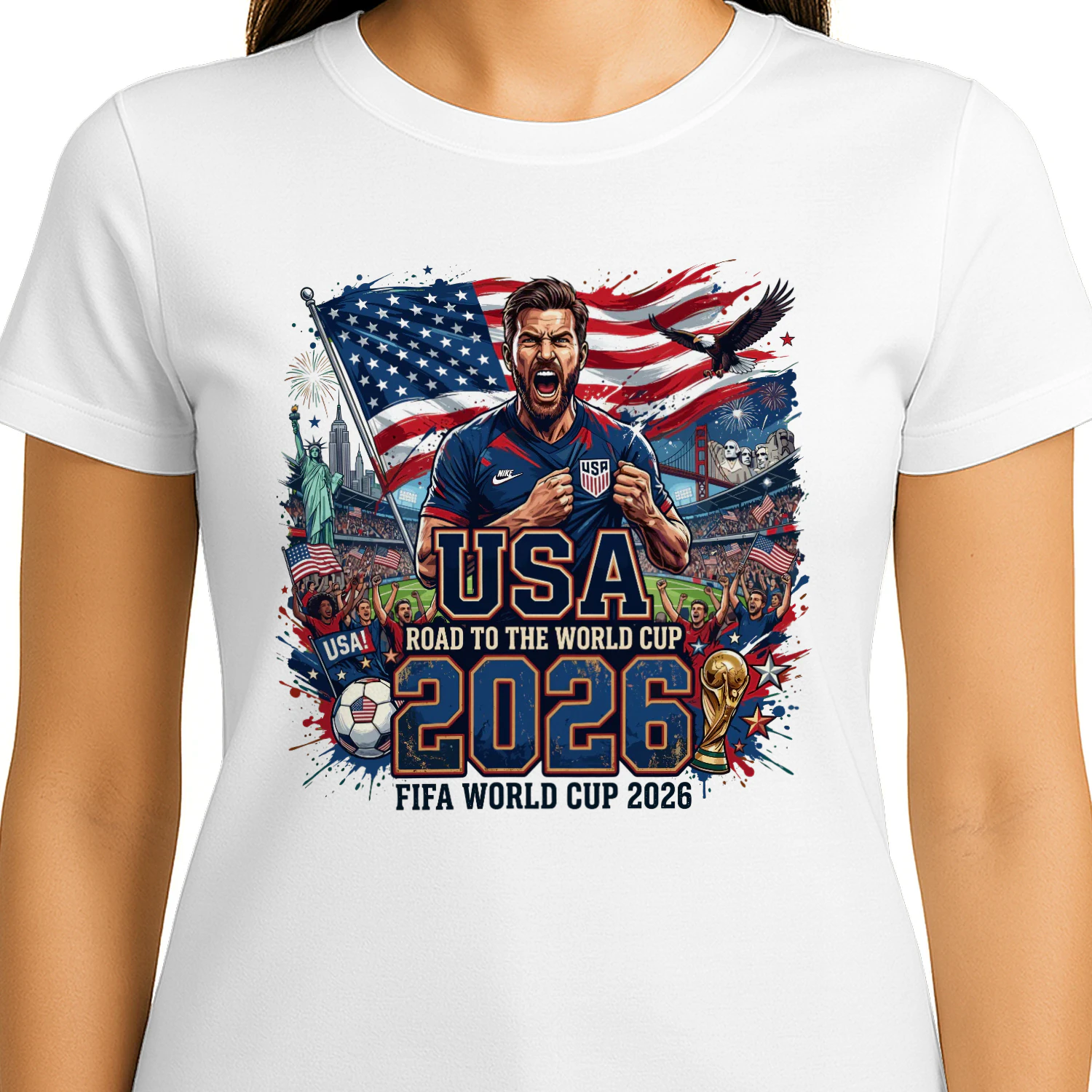 USA Road To World Cup 2026 Soccer Fan T-Shirt 🇺🇸⚽ Football Supporter Graphic Tee, USA Match Day Shirt, Get Yours!