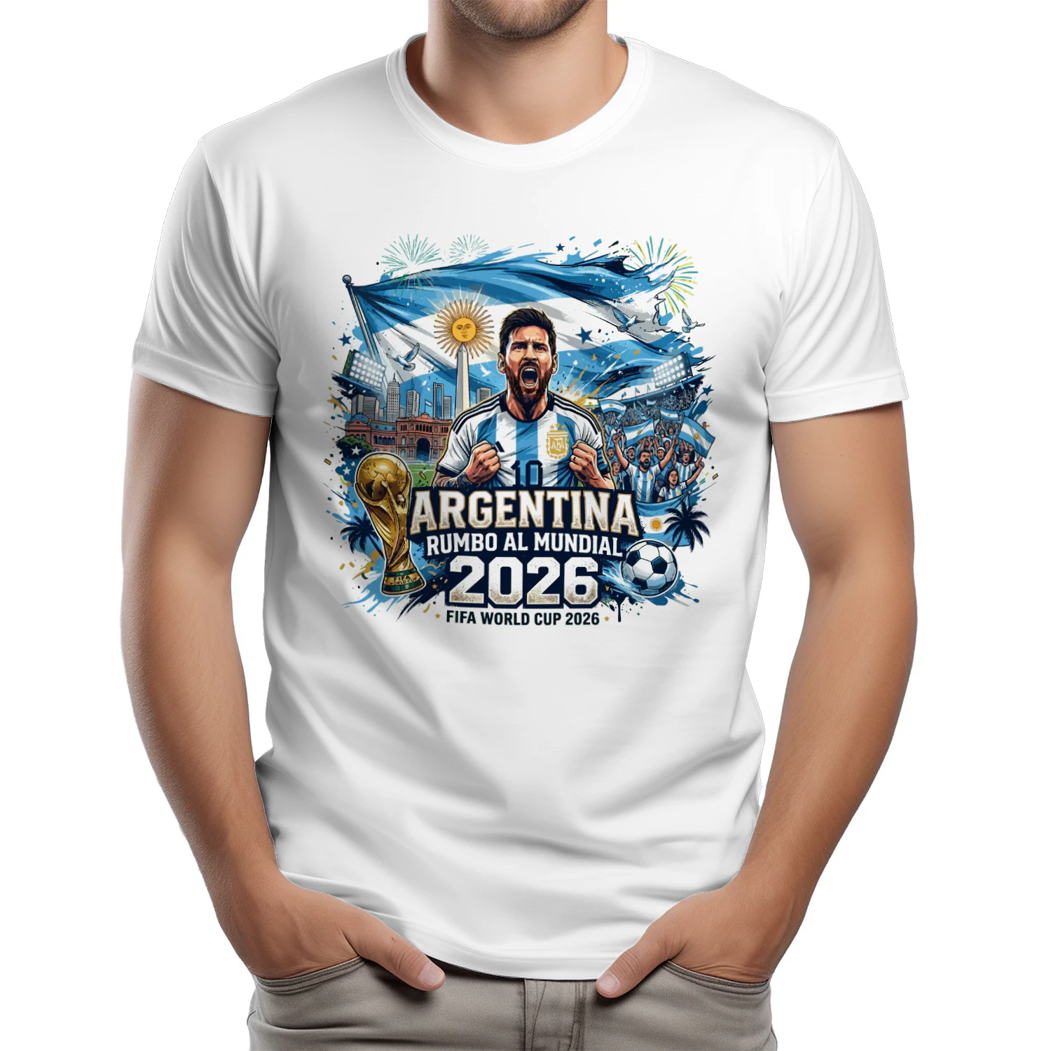 Argentina Road To World Cup 2026 Soccer Fan T-Shirt 🇦🇷⚽ Football Supporter Graphic Tee, Argentina Match Day Shirt, Get Yours!