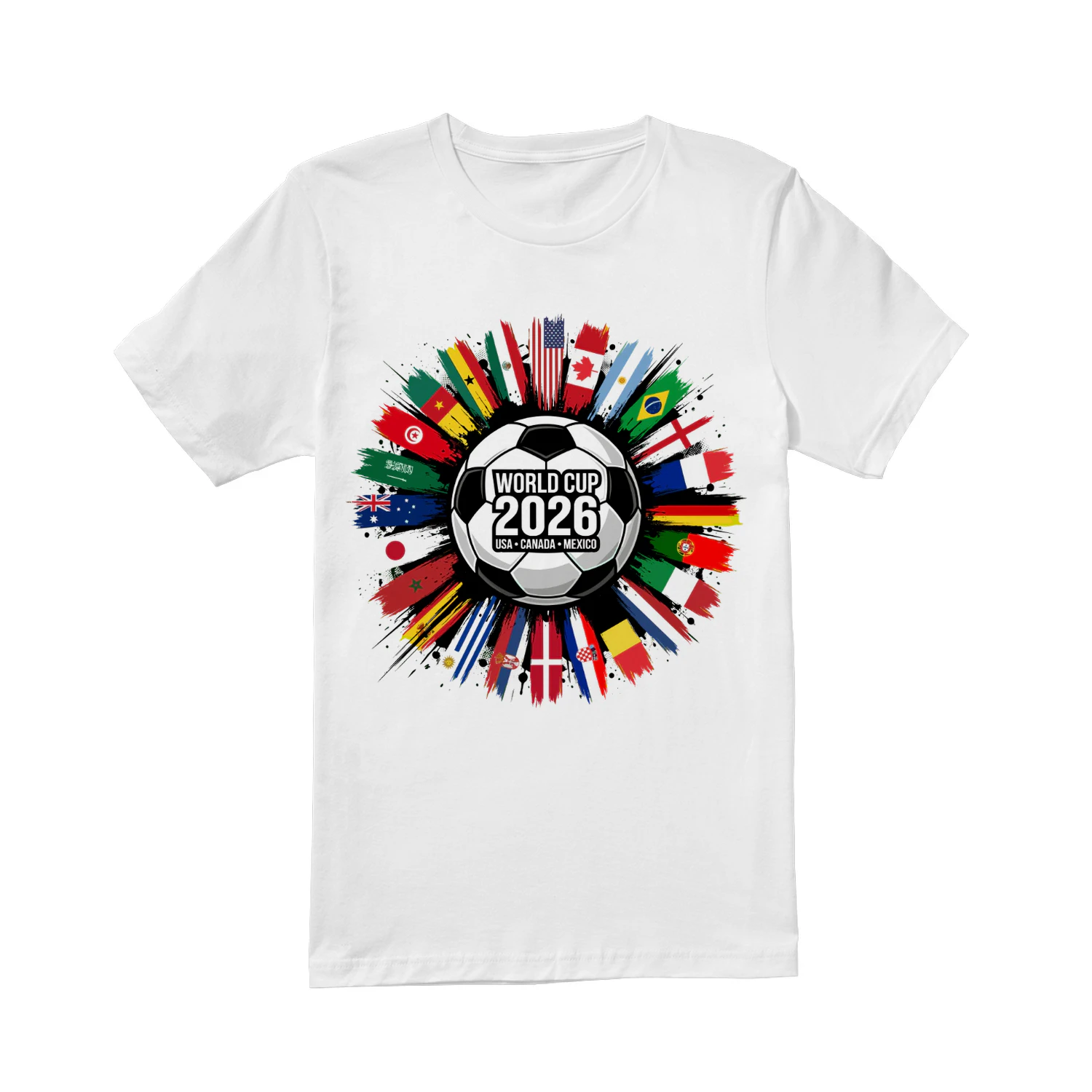 ⚽ World Cup 2026 Qualified Nations Classic Unisex T-shirt, USA Canada Mexico Soccer Fan Classic Unisex T-shirt, International Football Flags Graphic, Get Yours!