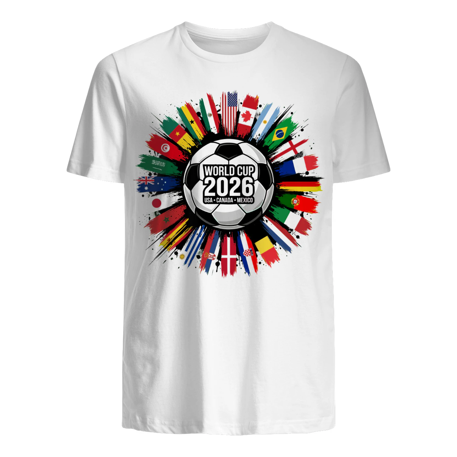⚽ World Cup 2026 Qualified Nations Classic Unisex T-shirt, USA Canada Mexico Soccer Fan Classic Unisex T-shirt, International Football Flags Graphic, Get Yours!