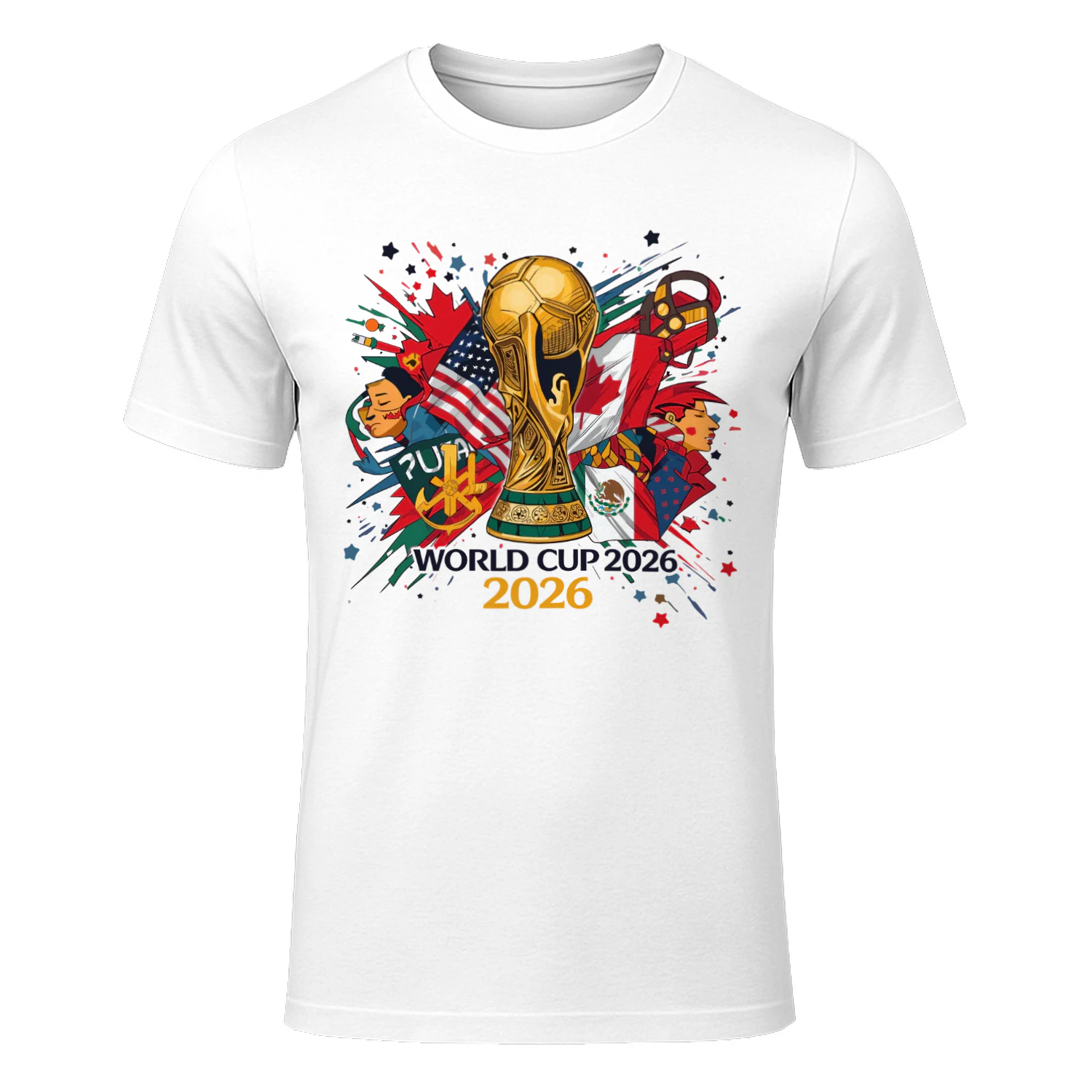 🏆 World Cup 2026 Host Nations Soccer Classic Unisex T-shirt, USA Canada Mexico Football Trophy Fan Classic Unisex T-shirt, Tournament Graphic, Get Yours!