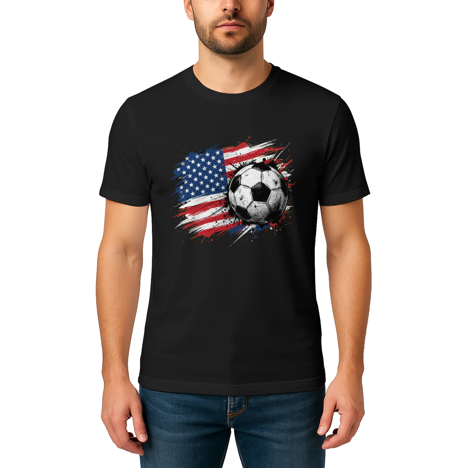 🇺🇸 USA Soccer Fan Classic Unisex T-shirt, American Flag Football Classic Unisex T-shirt, Patriotic World Cup 2026 Soccer Graphic, Get Yours!