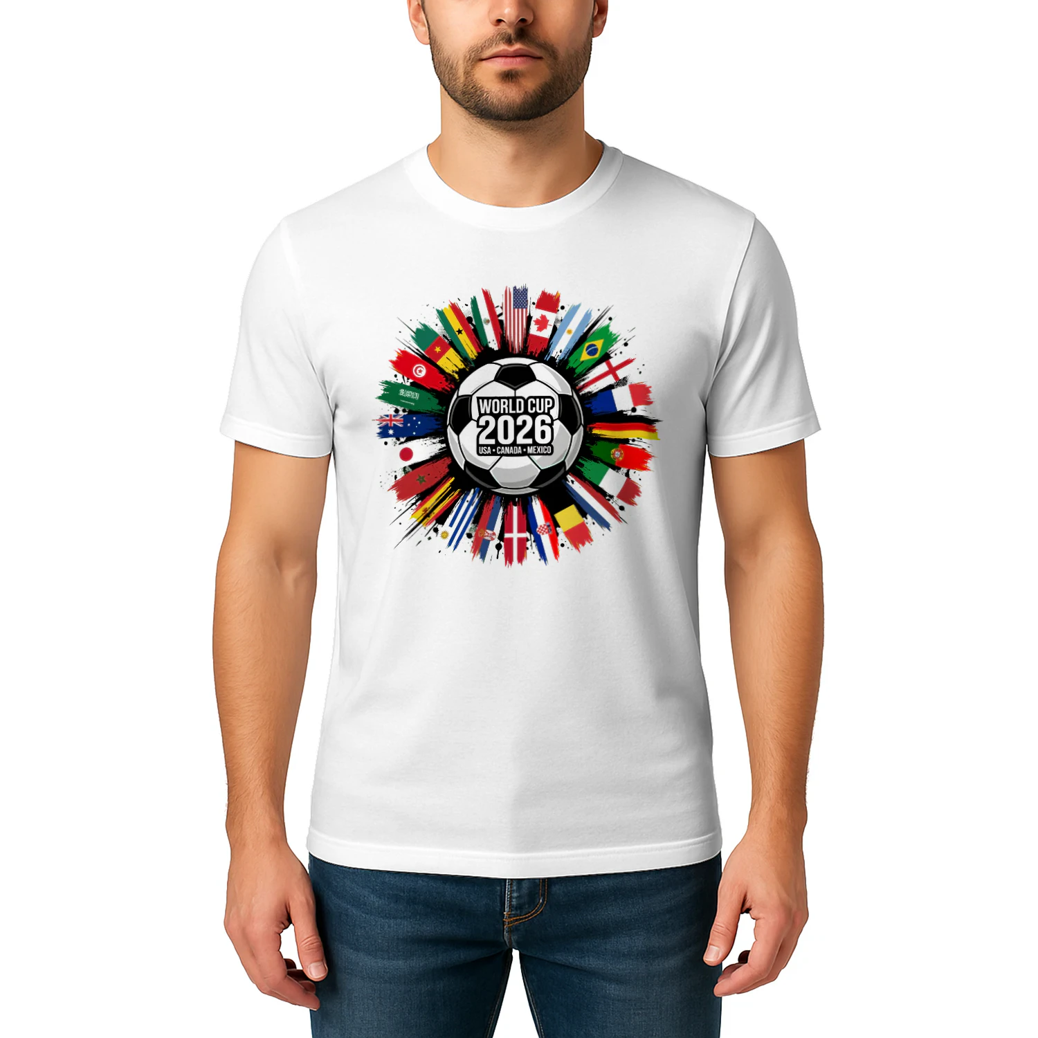 ⚽ World Cup 2026 Qualified Nations Classic Unisex T-shirt, USA Canada Mexico Soccer Fan Classic Unisex T-shirt, International Football Flags Graphic, Get Yours!