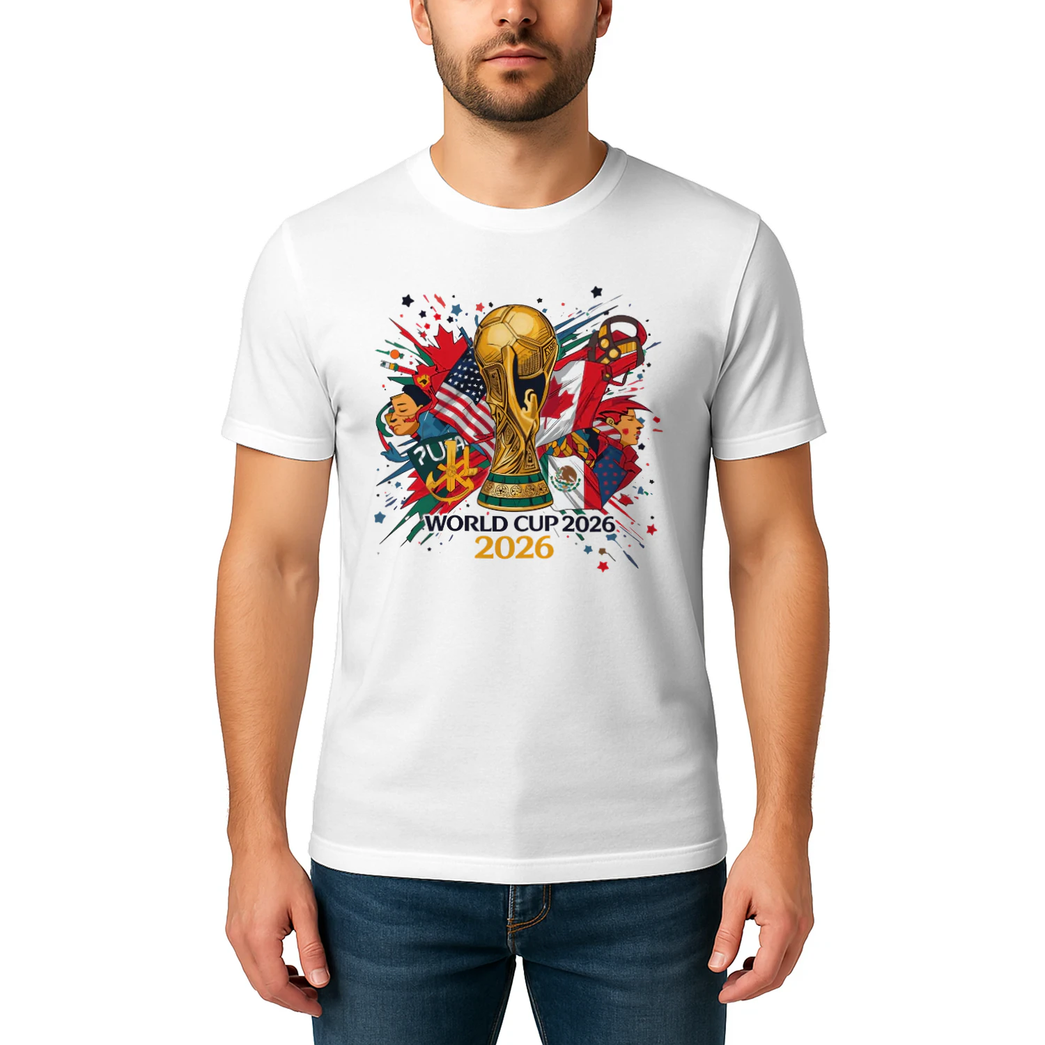 🏆 World Cup 2026 Host Nations Soccer Classic Unisex T-shirt, USA Canada Mexico Football Trophy Fan Classic Unisex T-shirt, Tournament Graphic, Get Yours!