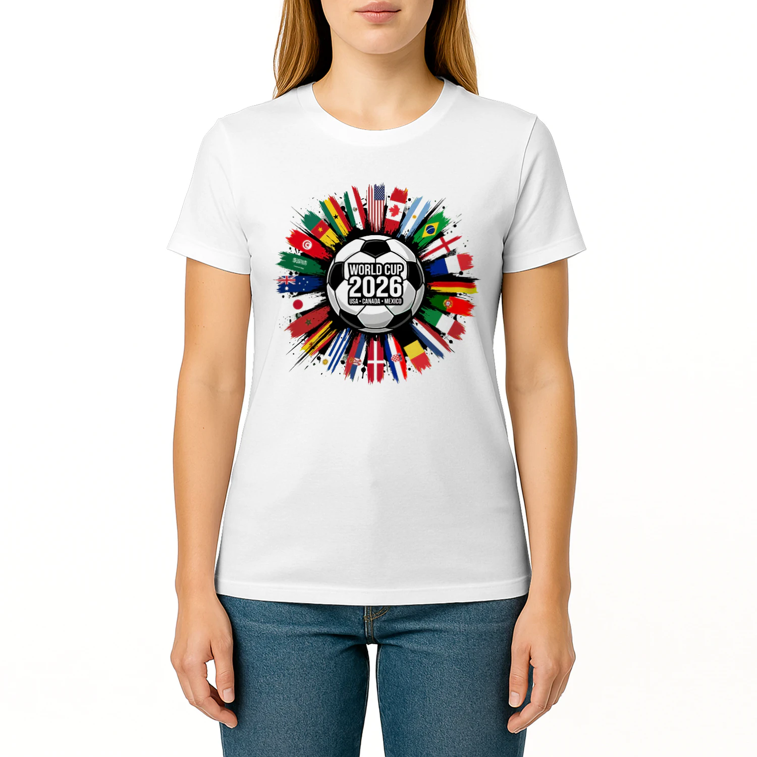 ⚽ World Cup 2026 Qualified Nations Classic Unisex T-shirt, USA Canada Mexico Soccer Fan Classic Unisex T-shirt, International Football Flags Graphic, Get Yours!