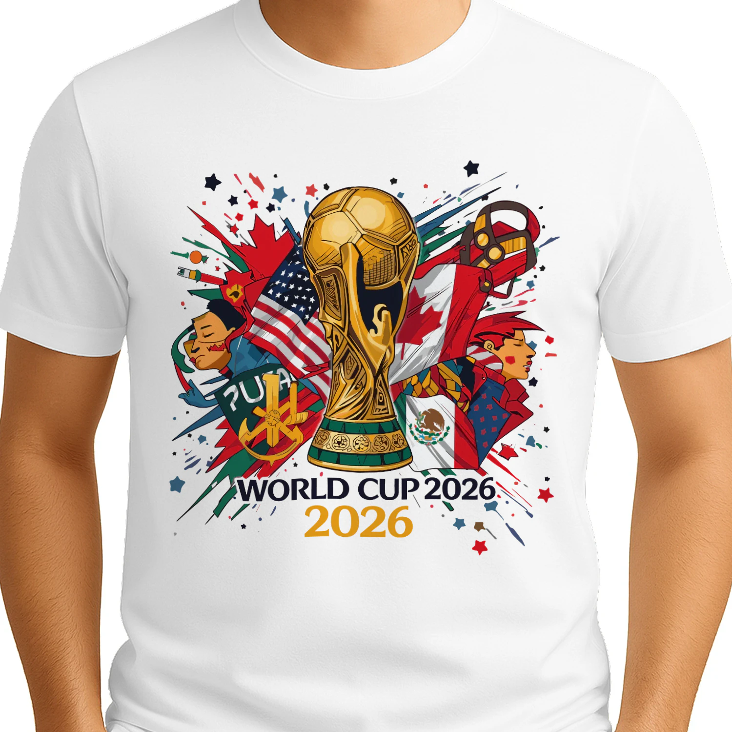 🏆 World Cup 2026 Host Nations Soccer Classic Unisex T-shirt, USA Canada Mexico Football Trophy Fan Classic Unisex T-shirt, Tournament Graphic, Get Yours!