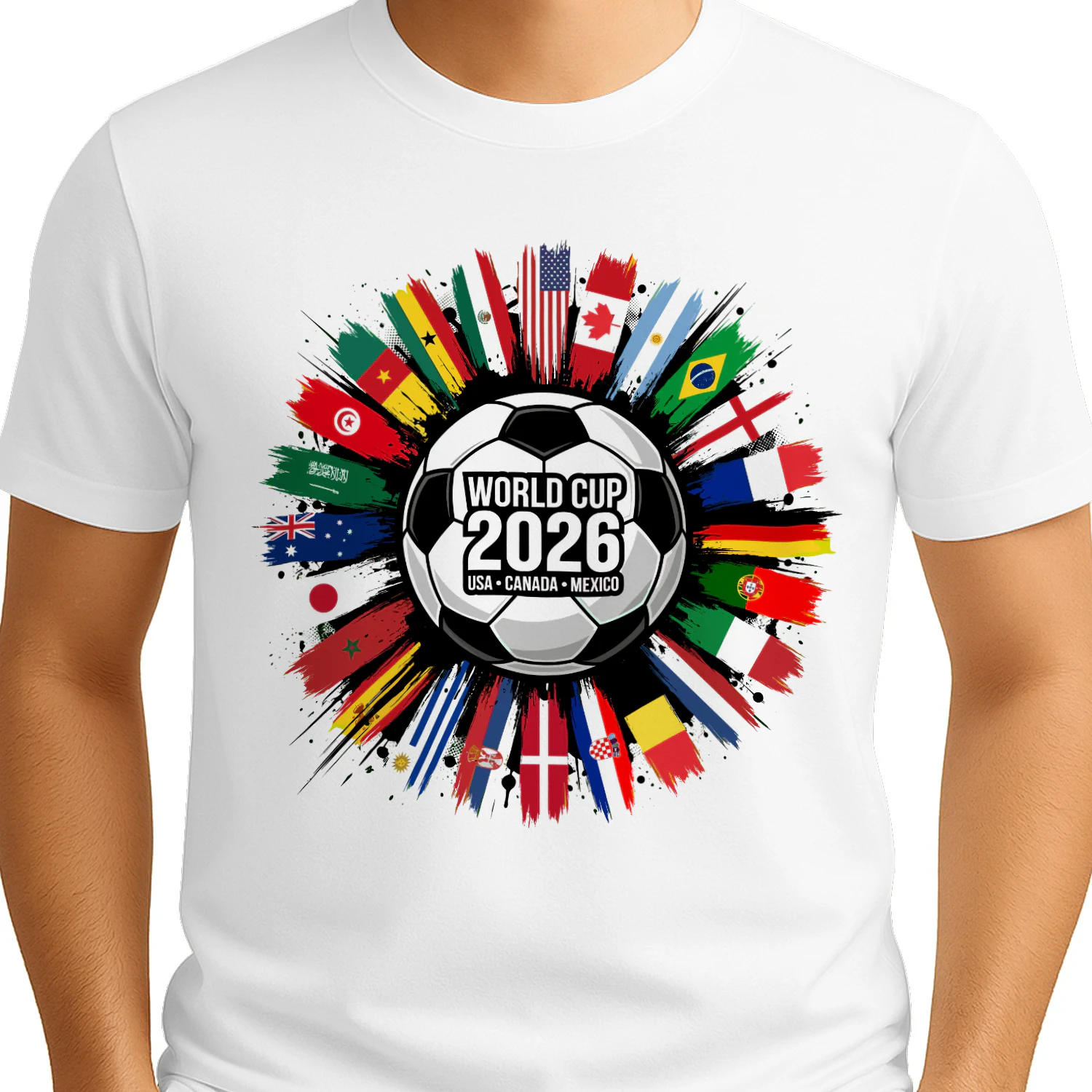 ⚽ World Cup 2026 Qualified Nations Classic Unisex T-shirt, USA Canada Mexico Soccer Fan Classic Unisex T-shirt, International Football Flags Graphic, Get Yours!