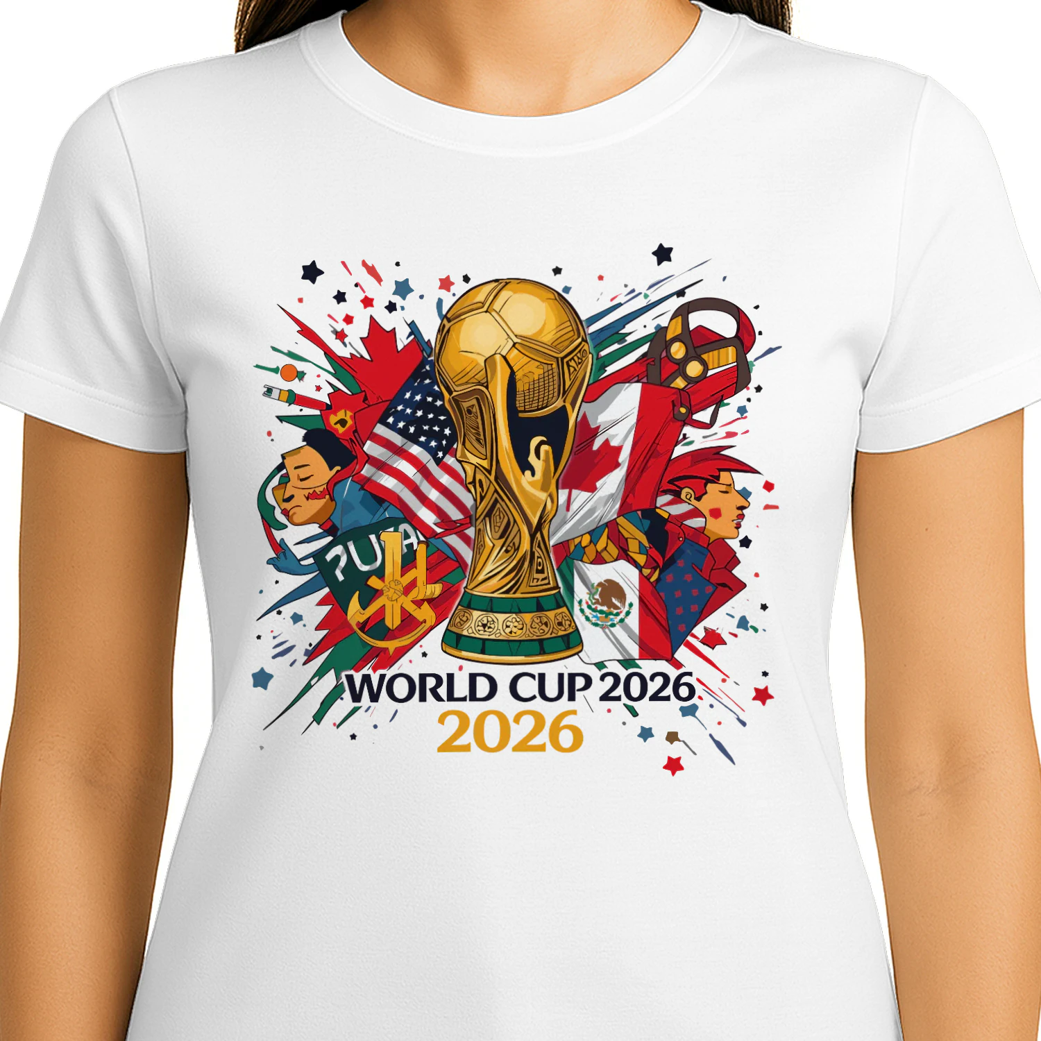 🏆 World Cup 2026 Host Nations Soccer Classic Unisex T-shirt, USA Canada Mexico Football Trophy Fan Classic Unisex T-shirt, Tournament Graphic, Get Yours!