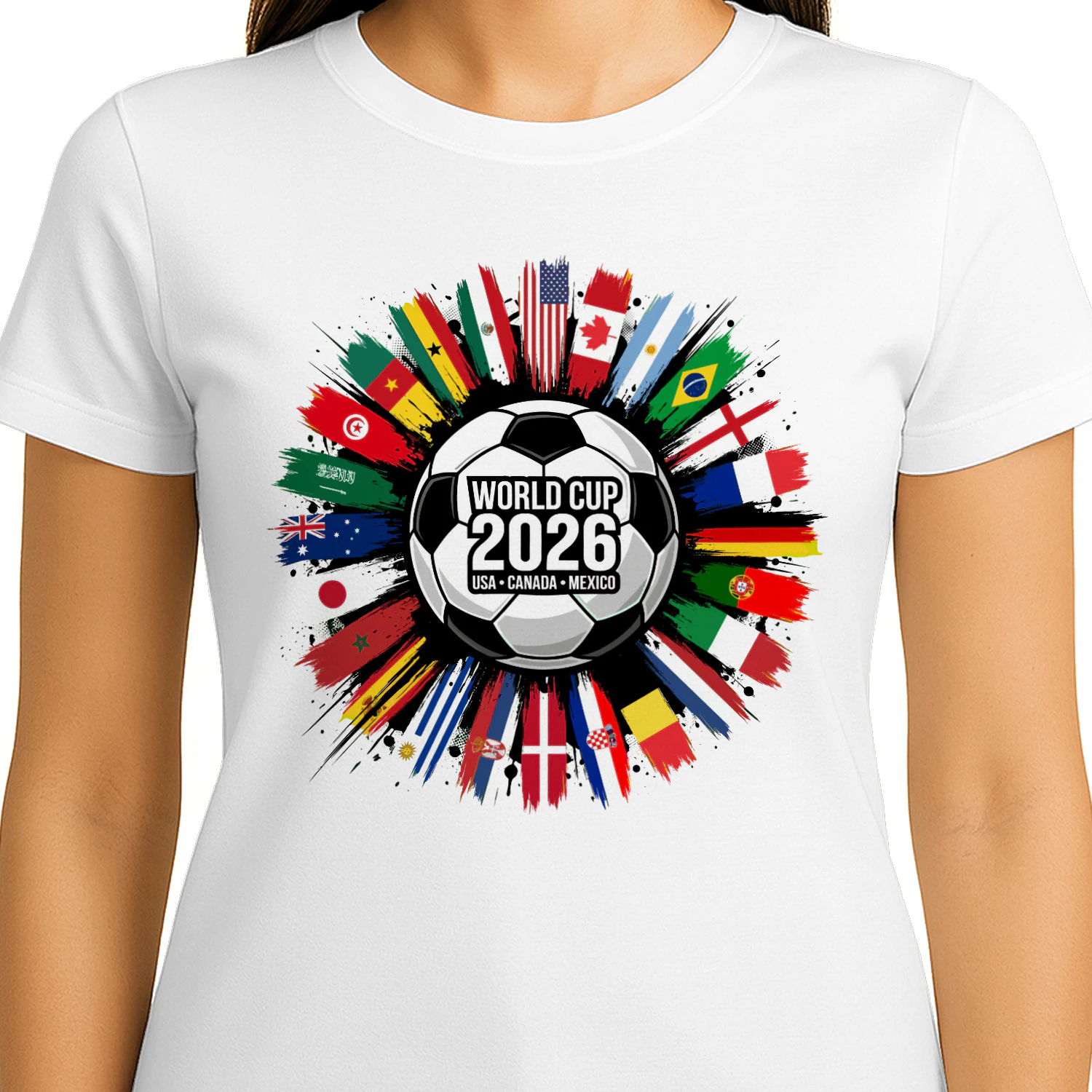 ⚽ World Cup 2026 Qualified Nations Classic Unisex T-shirt, USA Canada Mexico Soccer Fan Classic Unisex T-shirt, International Football Flags Graphic, Get Yours!