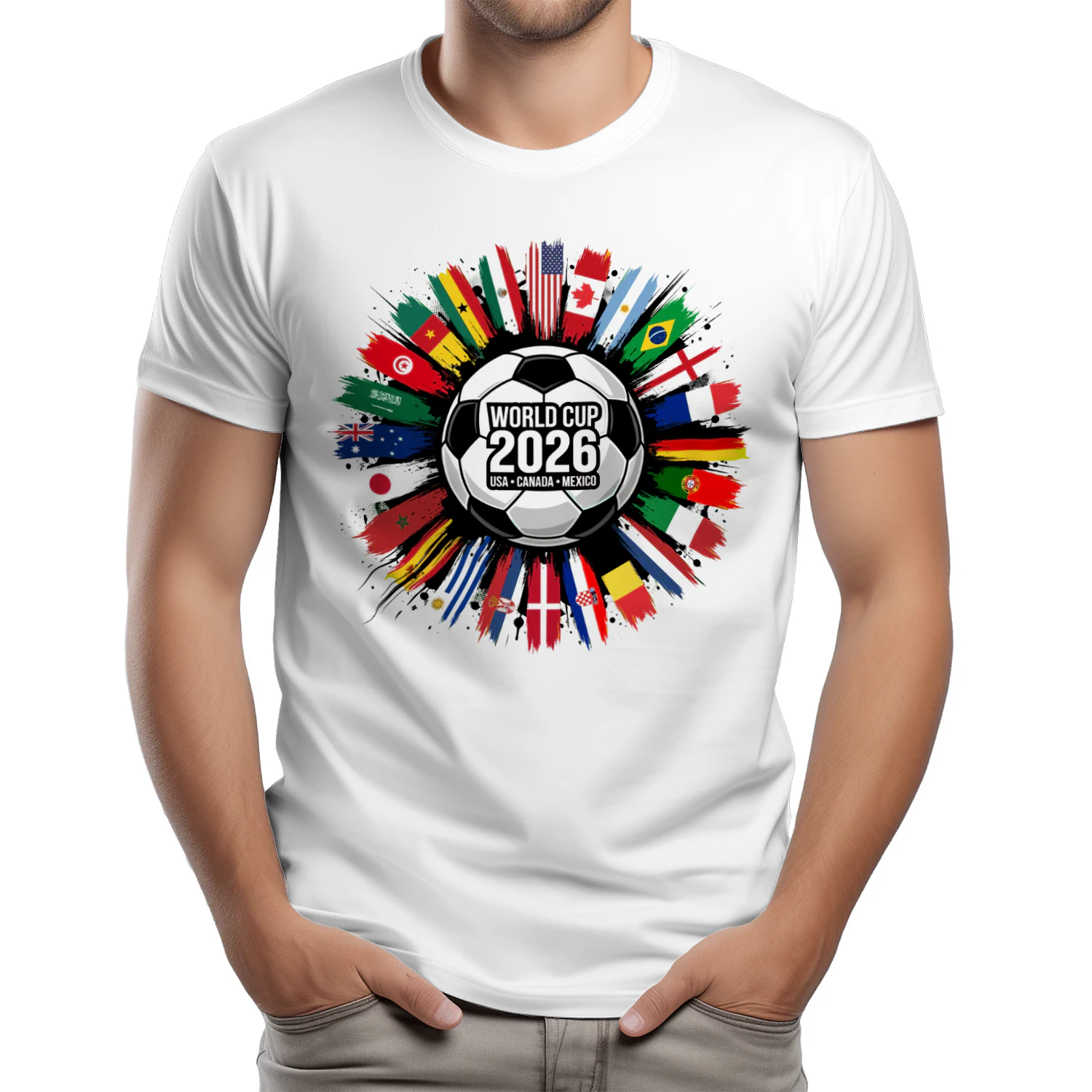 ⚽ World Cup 2026 Qualified Nations Classic Unisex T-shirt, USA Canada Mexico Soccer Fan Classic Unisex T-shirt, International Football Flags Graphic, Get Yours!