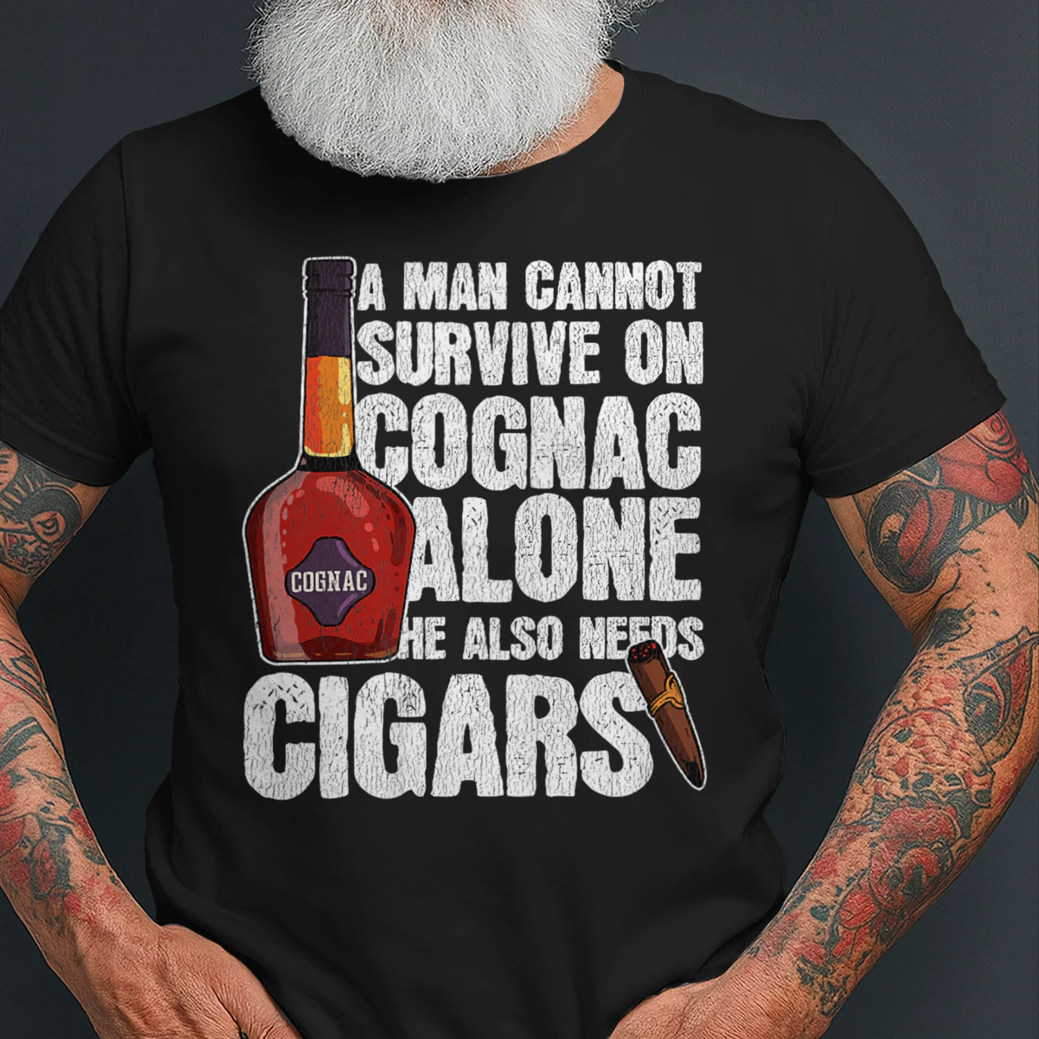 A man cannot survice on cognac alone