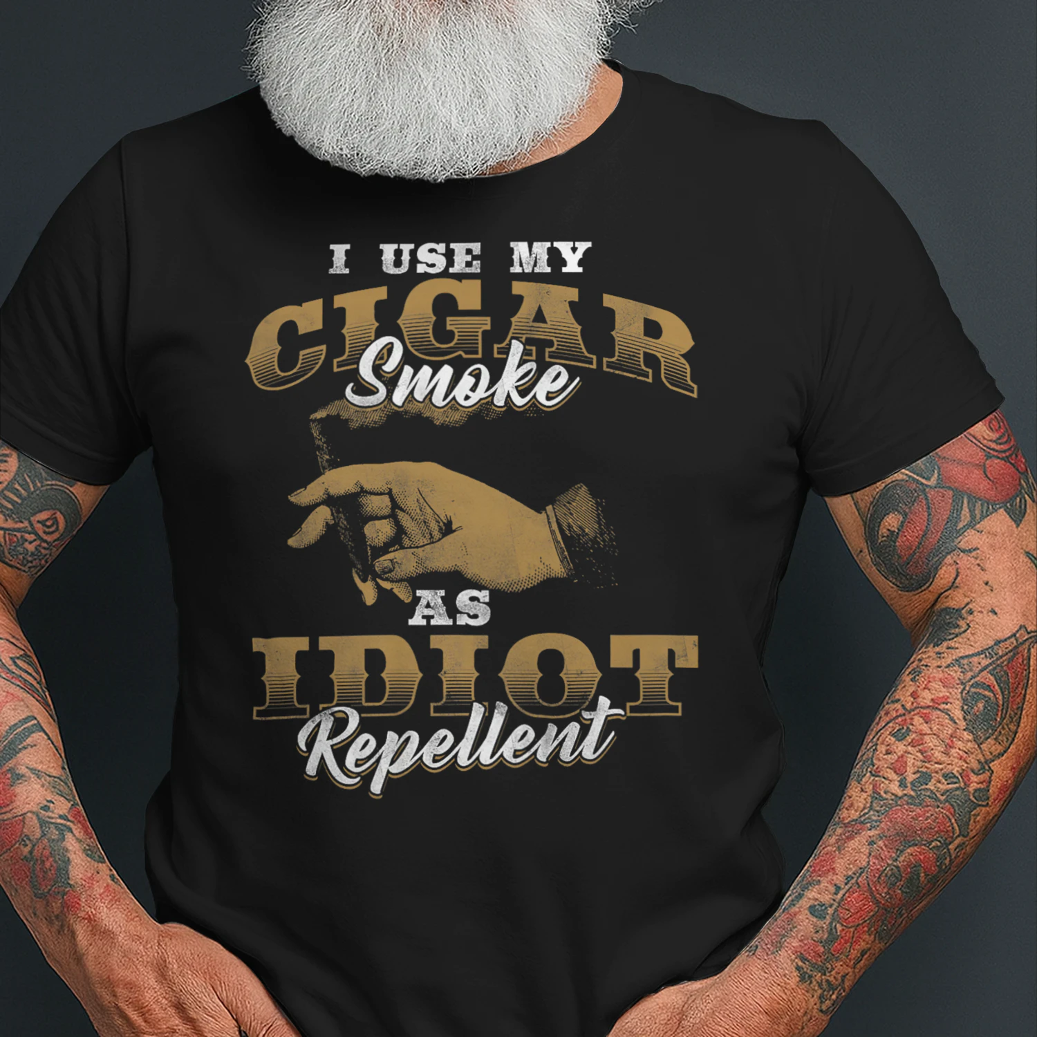 I use my cigar smoke as idiot repellent
