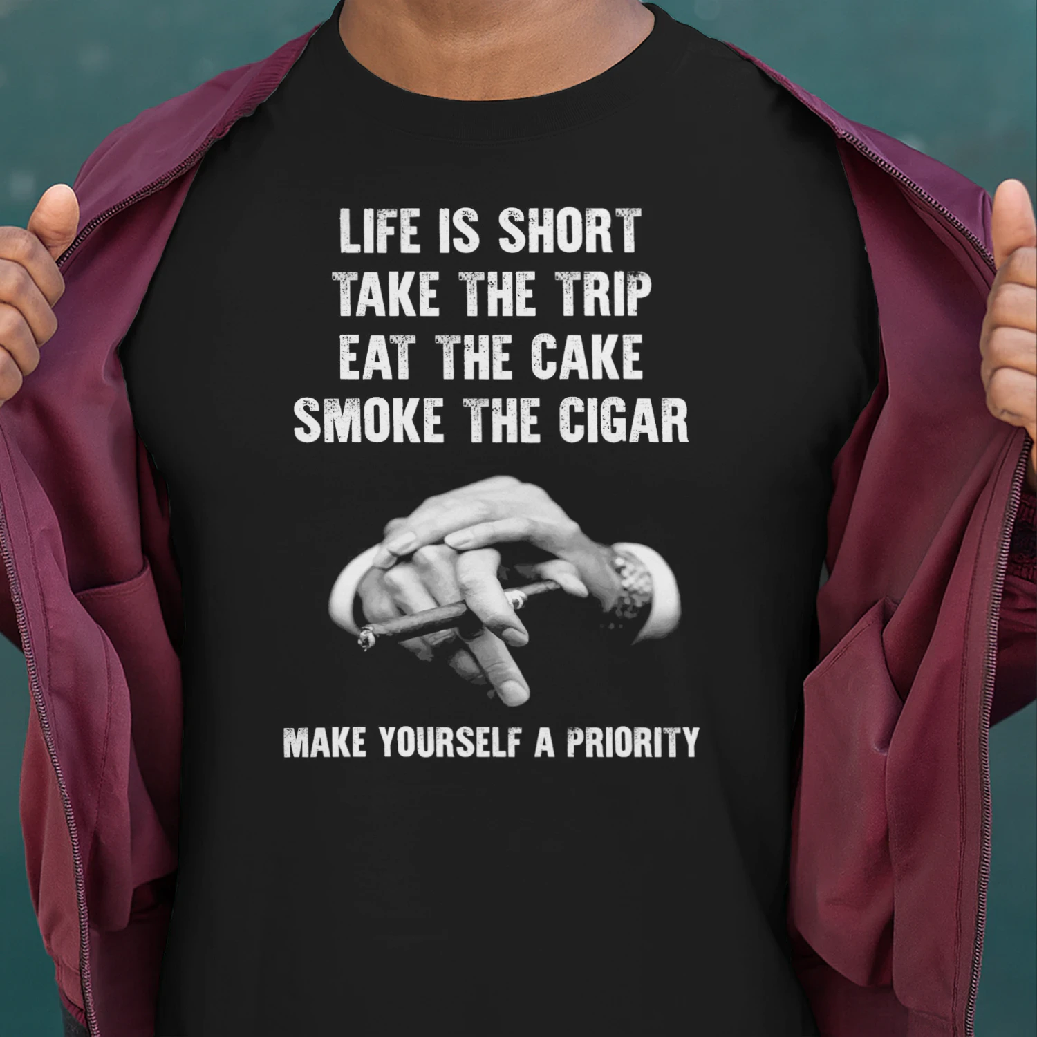 Life is short take the trip eat the cake