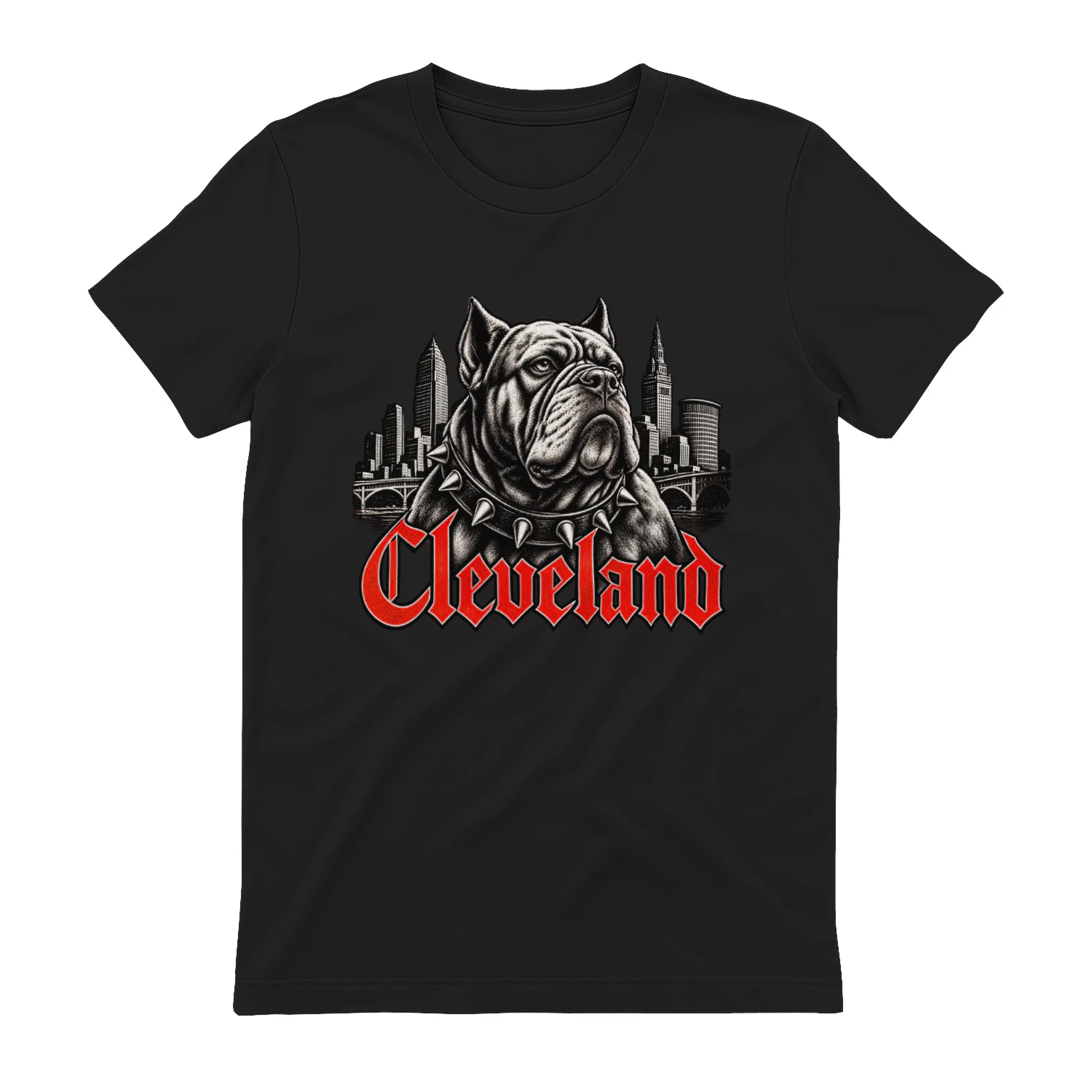 Fan-made Browns t-shirt with Dawg Pound Cleveland Skyline graphic