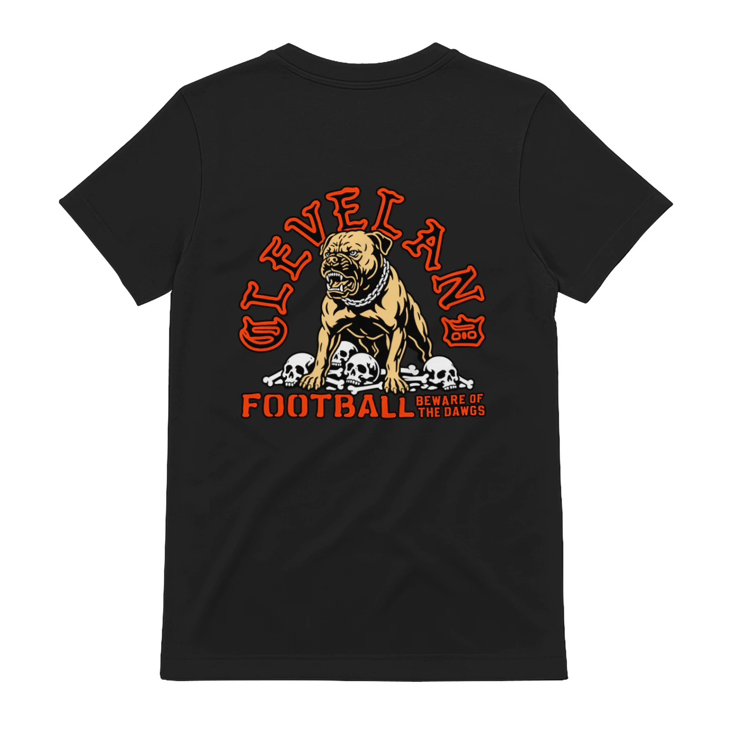Fan-made Browns t-shirt with Cleveland Football - Beware Of The Dawgs graphic