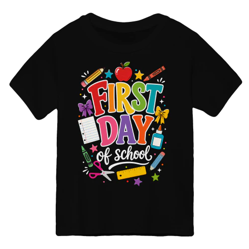 First Day of School Colorful Teacher Shirt