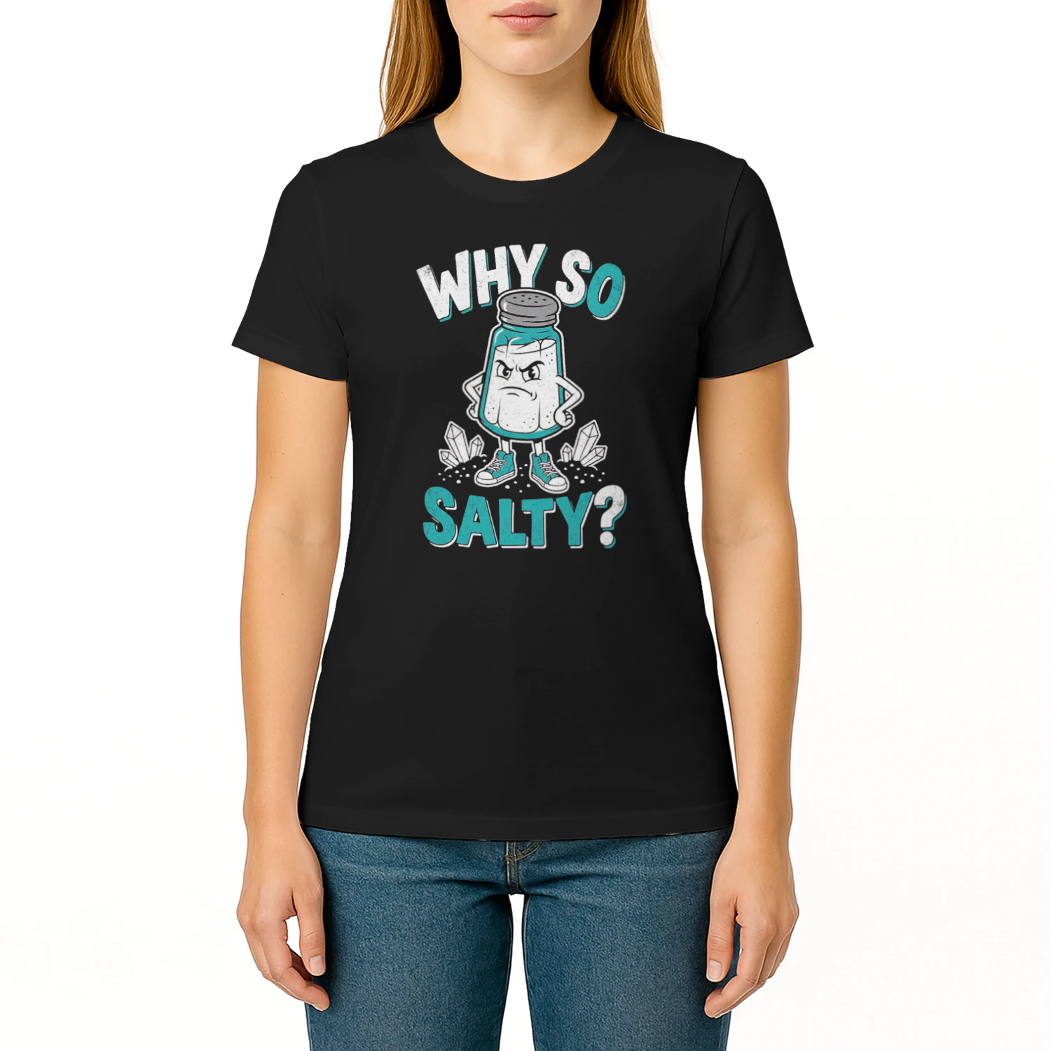 Why So Salty Funny Salt Shaker Sarcastic Retro Shirt