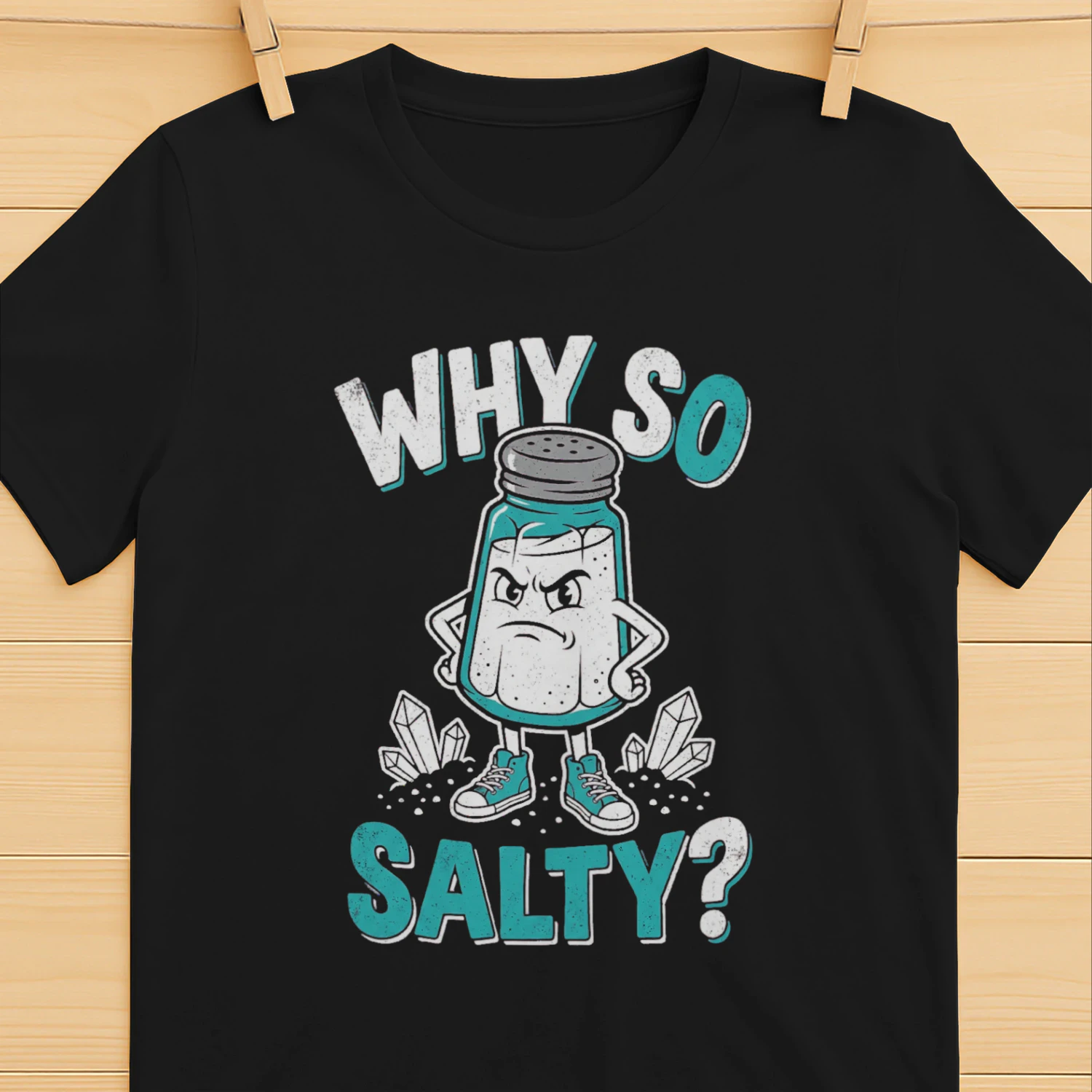 Why So Salty Funny Salt Shaker Sarcastic Retro Shirt