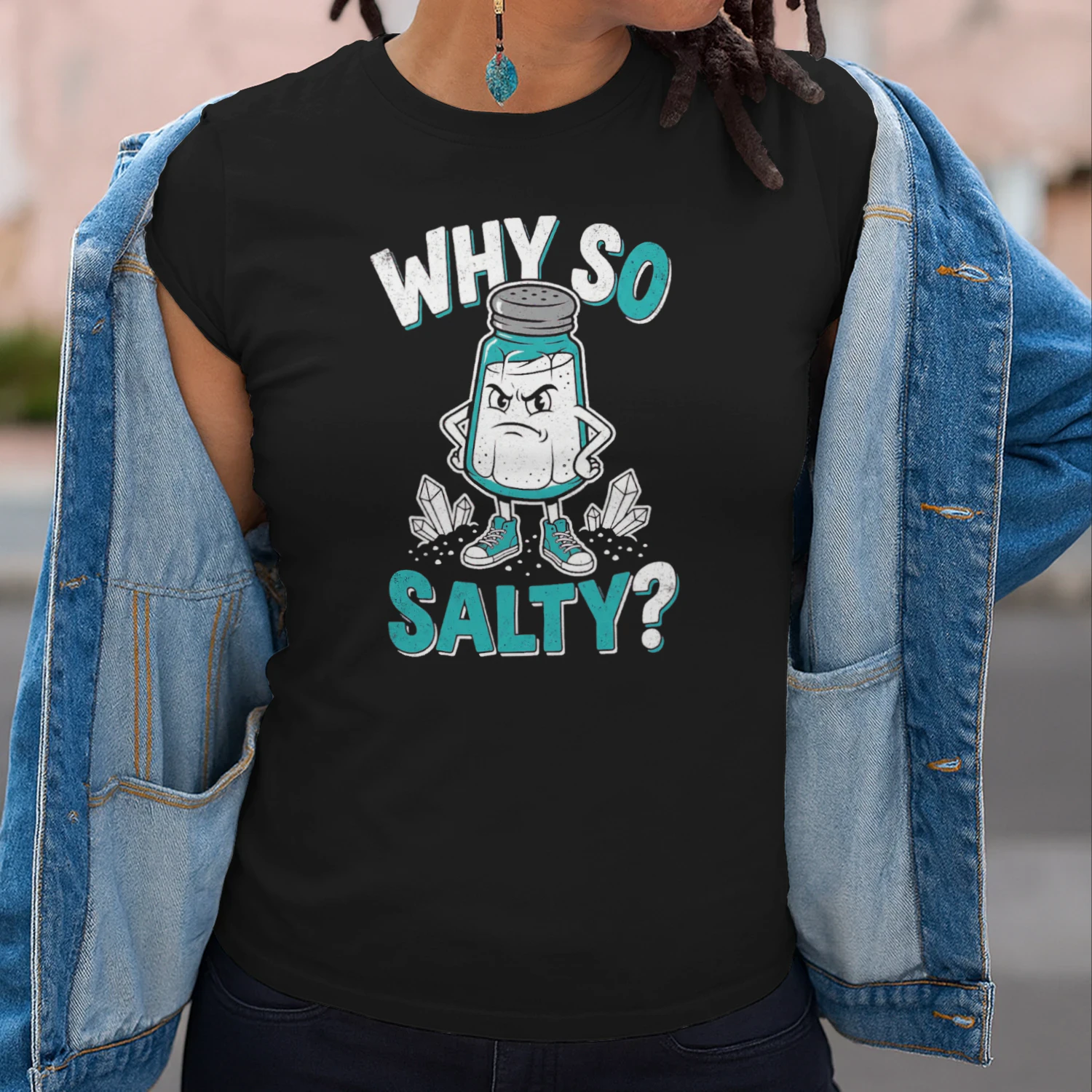 Why So Salty Funny Salt Shaker Sarcastic Retro Shirt