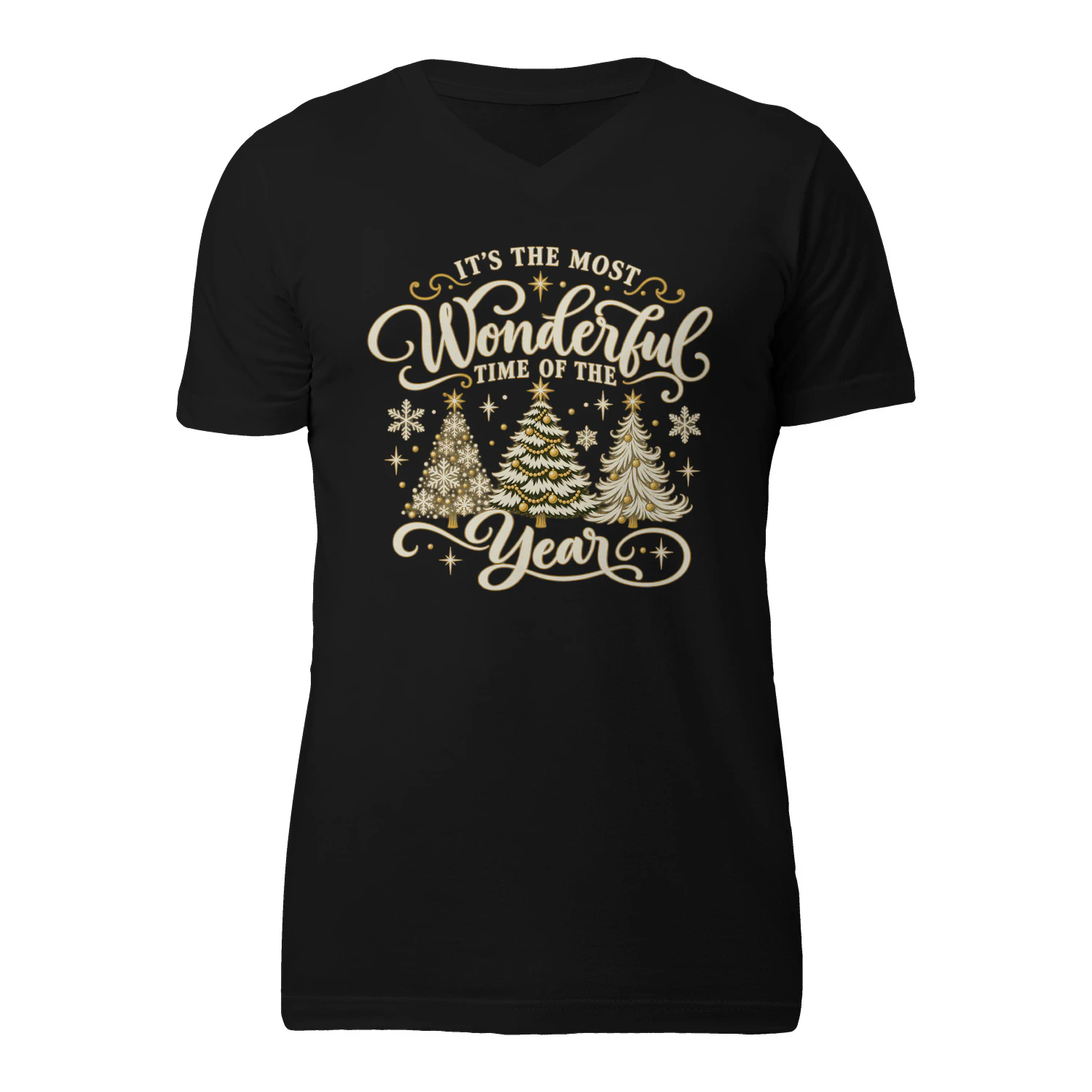 Wonderful Time of the Year Ivory & Gold Holiday T-Shirt