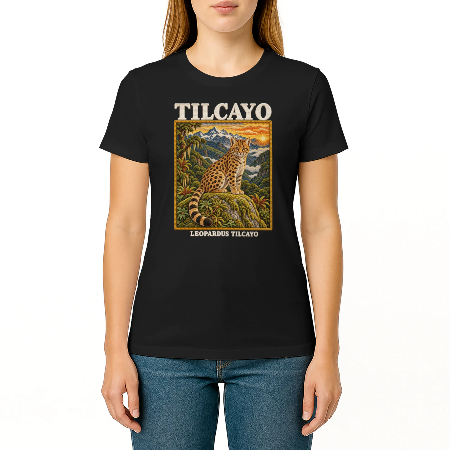 Tilcayo T-Shirt – Leopardus tilcayo in Häkeloptik