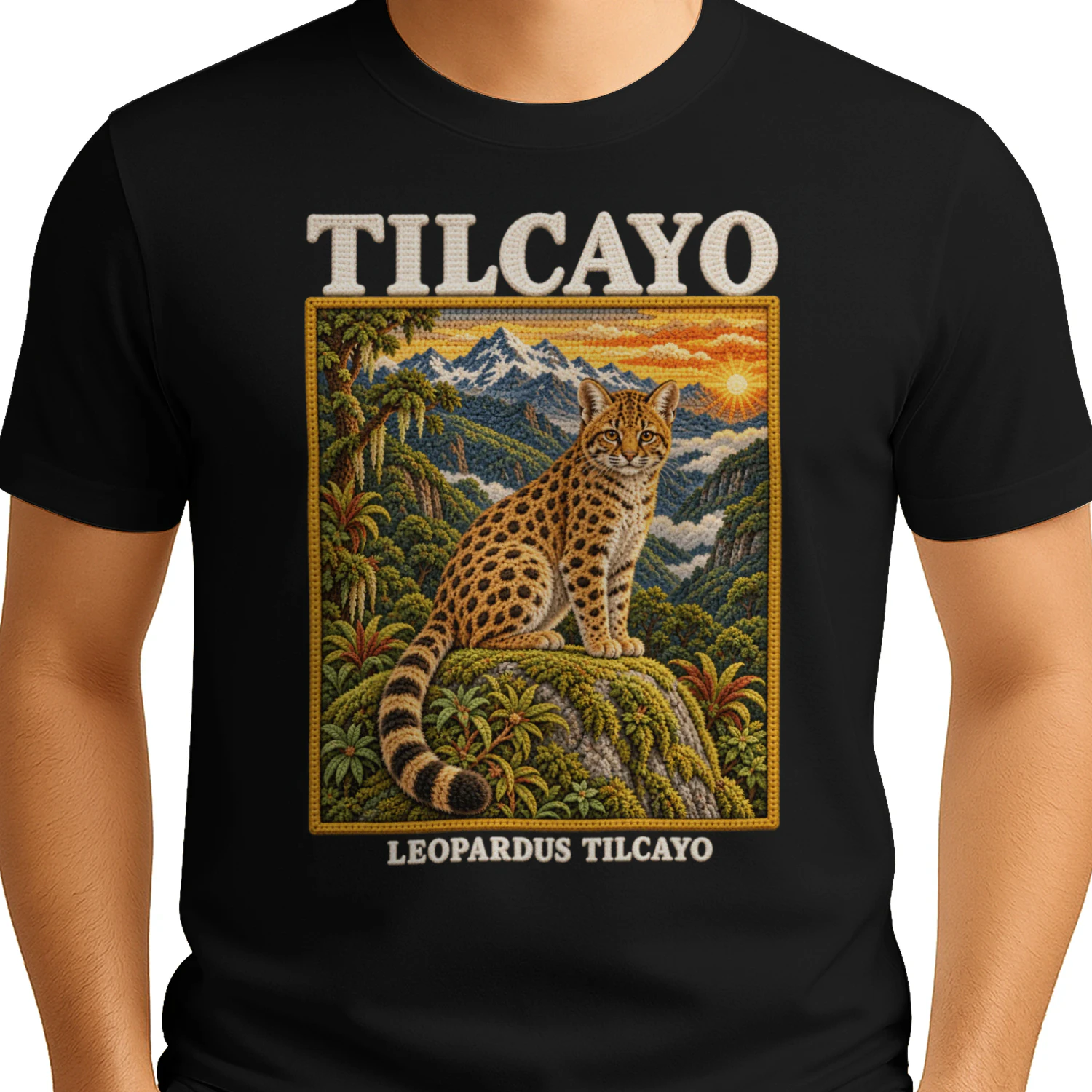Tilcayo T-Shirt – Leopardus tilcayo in Häkeloptik