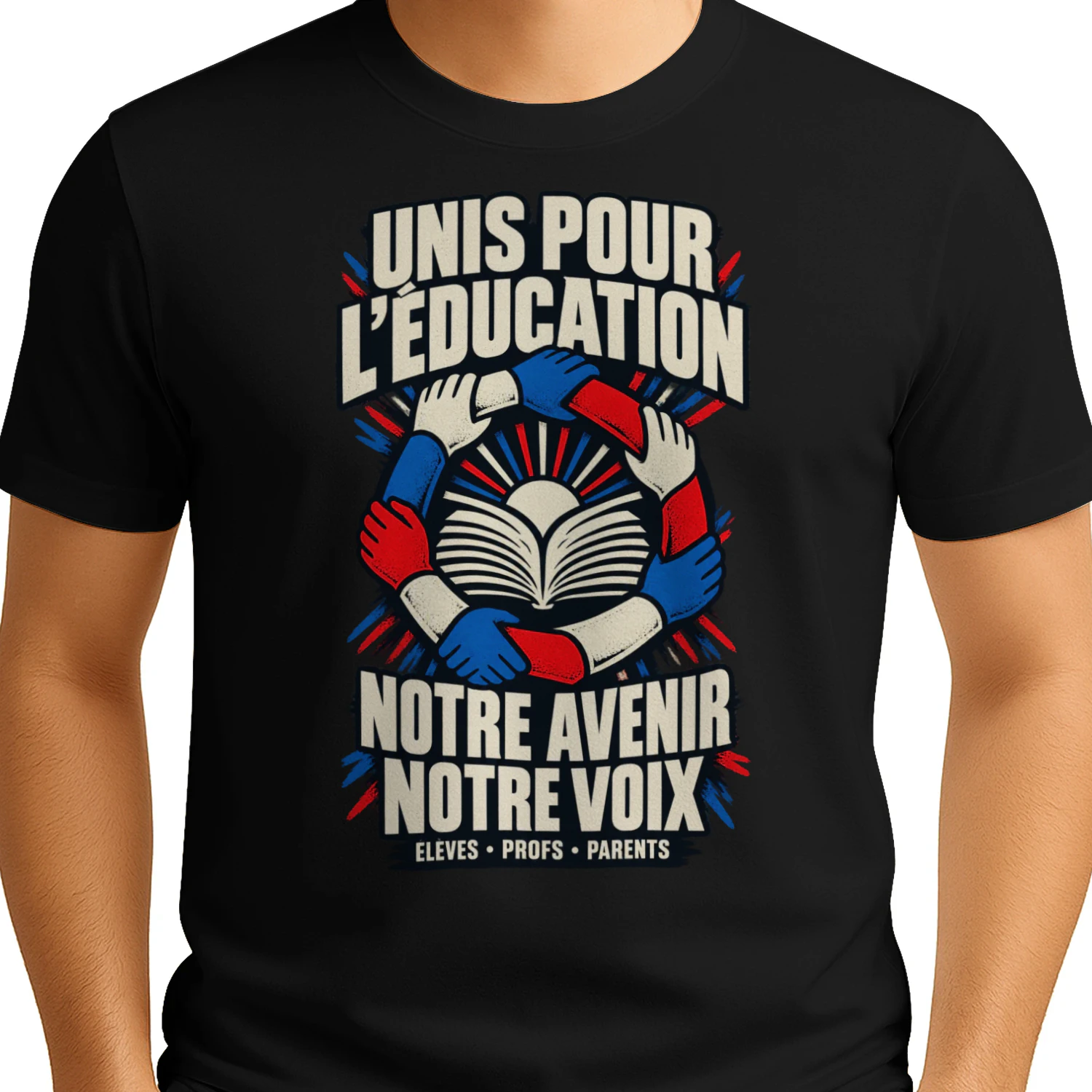 T-shirt Unis pour l’Éducation – Notre Avenir, Notre Voix