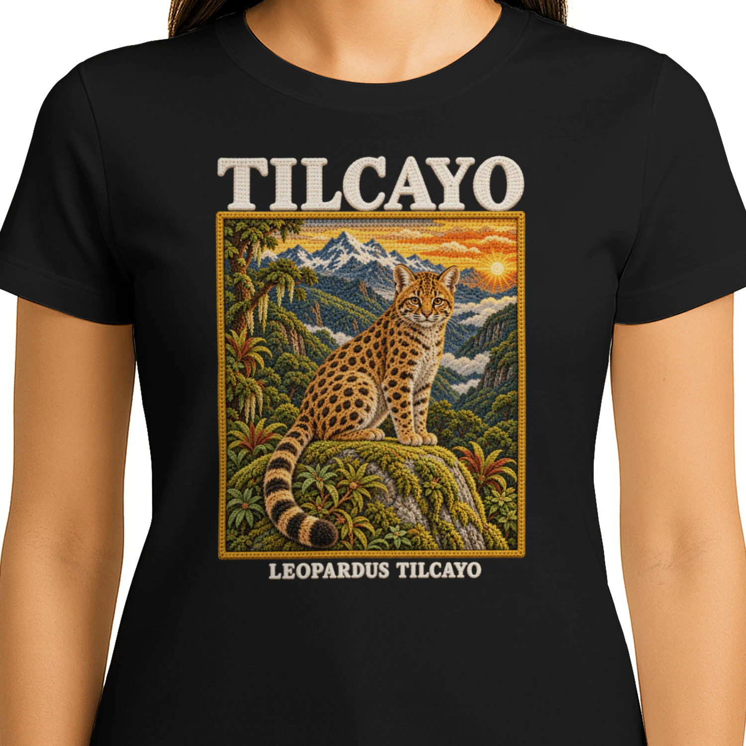 Tilcayo T-Shirt – Leopardus tilcayo in Häkeloptik