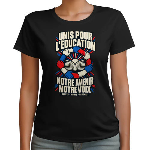 T-shirt Unis pour l’Éducation – Notre Avenir, Notre Voix