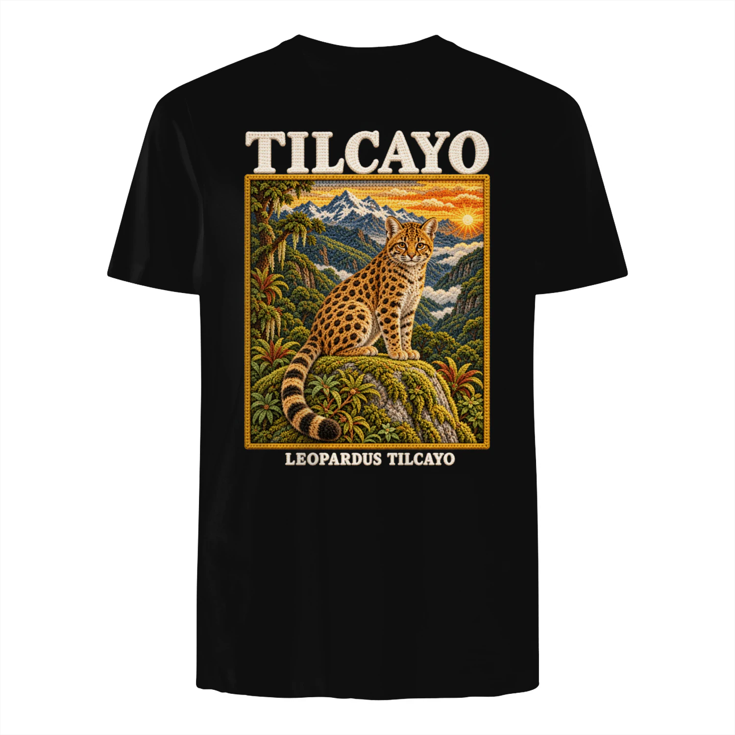 Tilcayo T-Shirt – Leopardus tilcayo in Häkeloptik