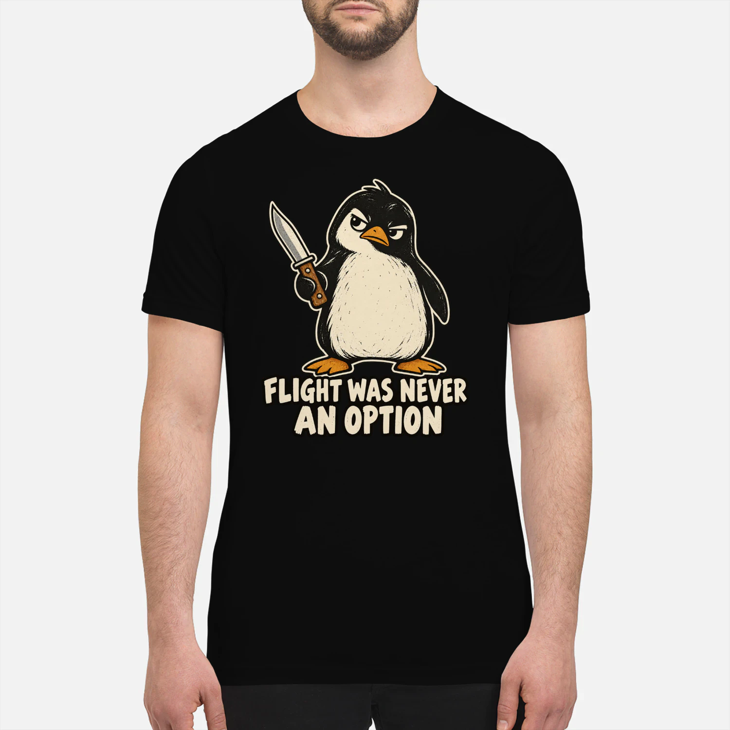 Flight Was Never an Option – Funny Penguin T-Shirt