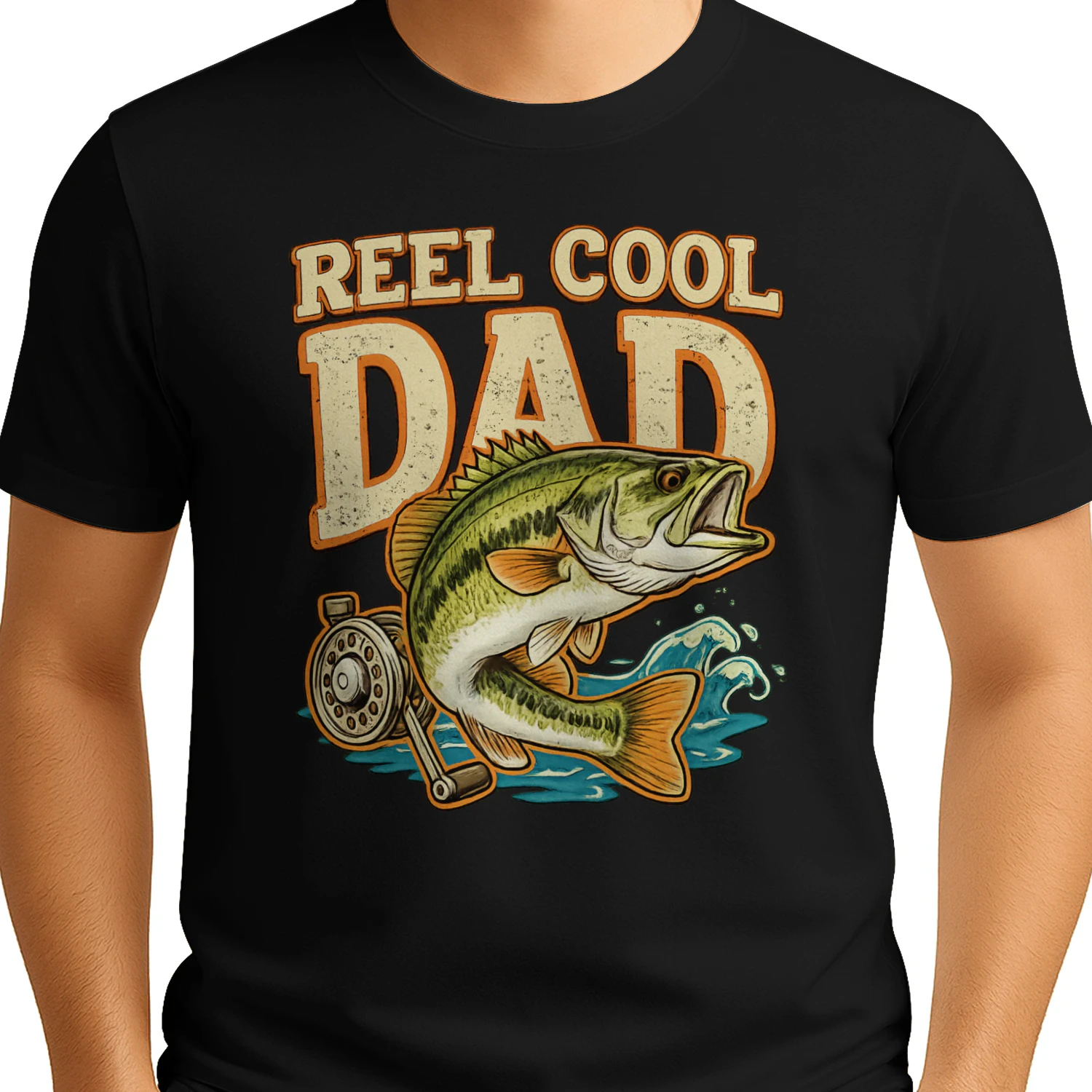 Reel Cool Dad Fishing Shirt - Funny Bass Fishing Gift for Father
