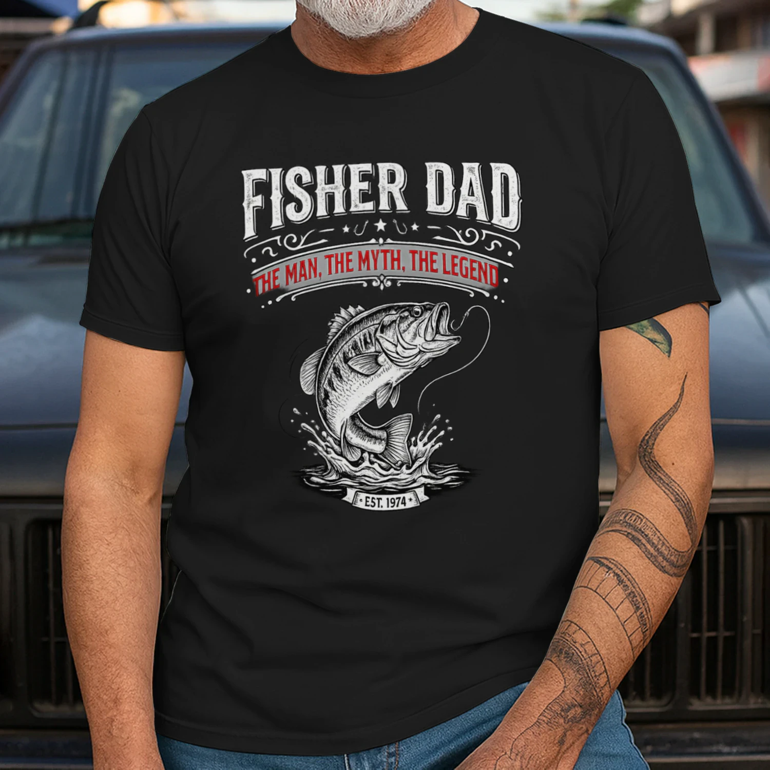 Fisher Dad Fishing T-Shirt – Gift for Fishing Dads