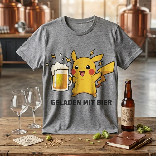 Geladen mit Bier T-Shirt - Lustiges Anime Gelb Bier Geschenk